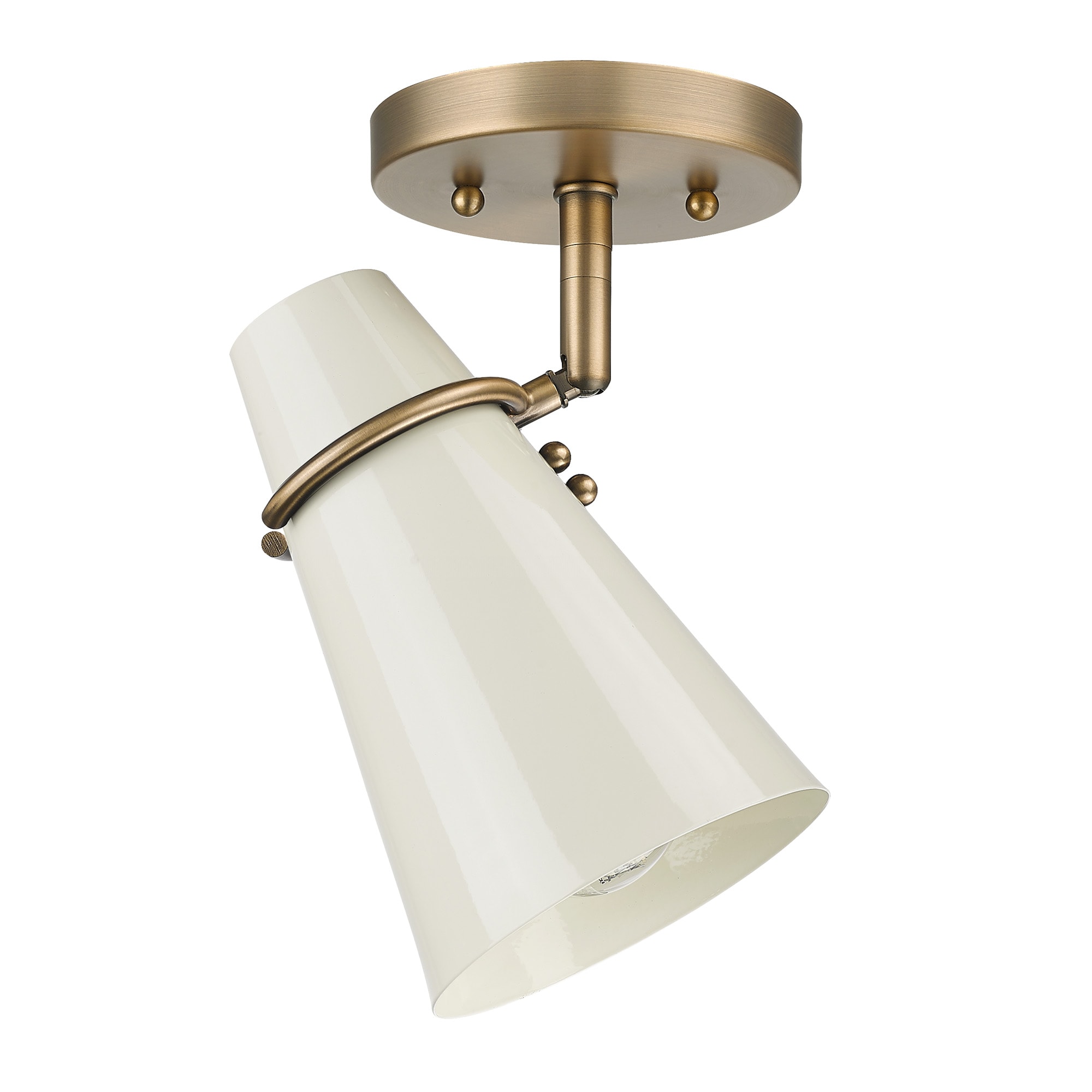 Golden Lighting 2122-SF MBS-GE Reeva 1 -Light 7-in Gold Semi Flush Mount Light