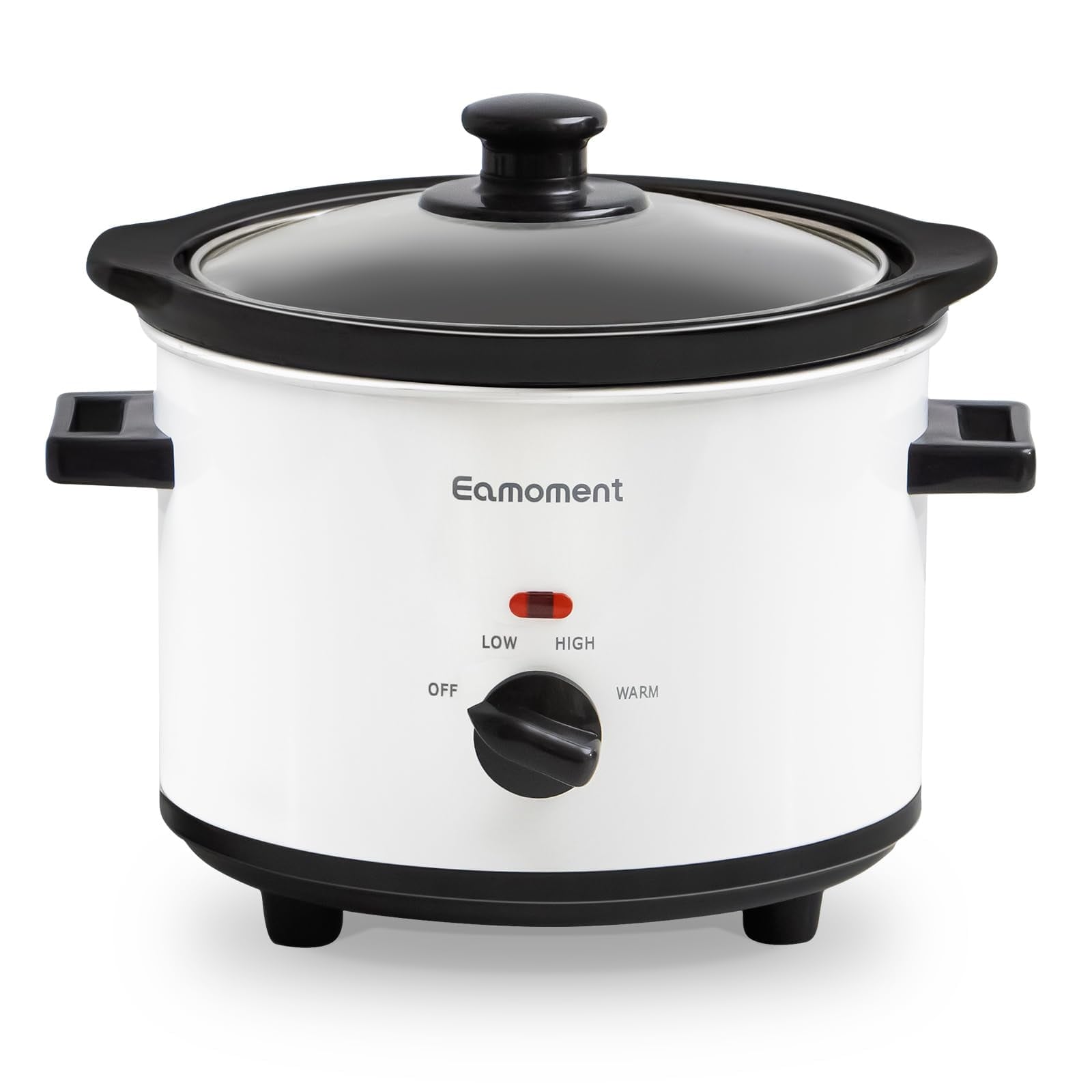 Delamu 02000-10396-HJQ001 Small Slow Cooker 1.5 Quart Mini Ceramic Pot Adjustable TemperatureMain DishesSaucesStews and Dishwasher Safe Glass Lid and Pot White