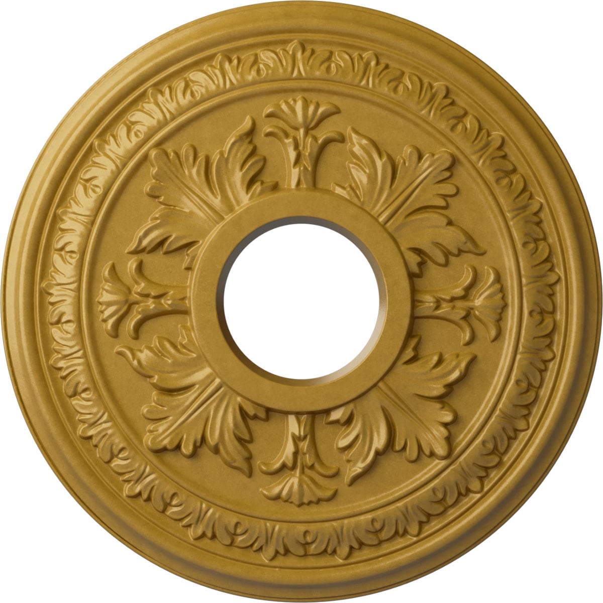 Ekena Millwork CM15BAIGS Baltimore 15.375-in W x 15.375-in L Painted Iridescent Gold Polyurethane Whole Ceiling Medallion