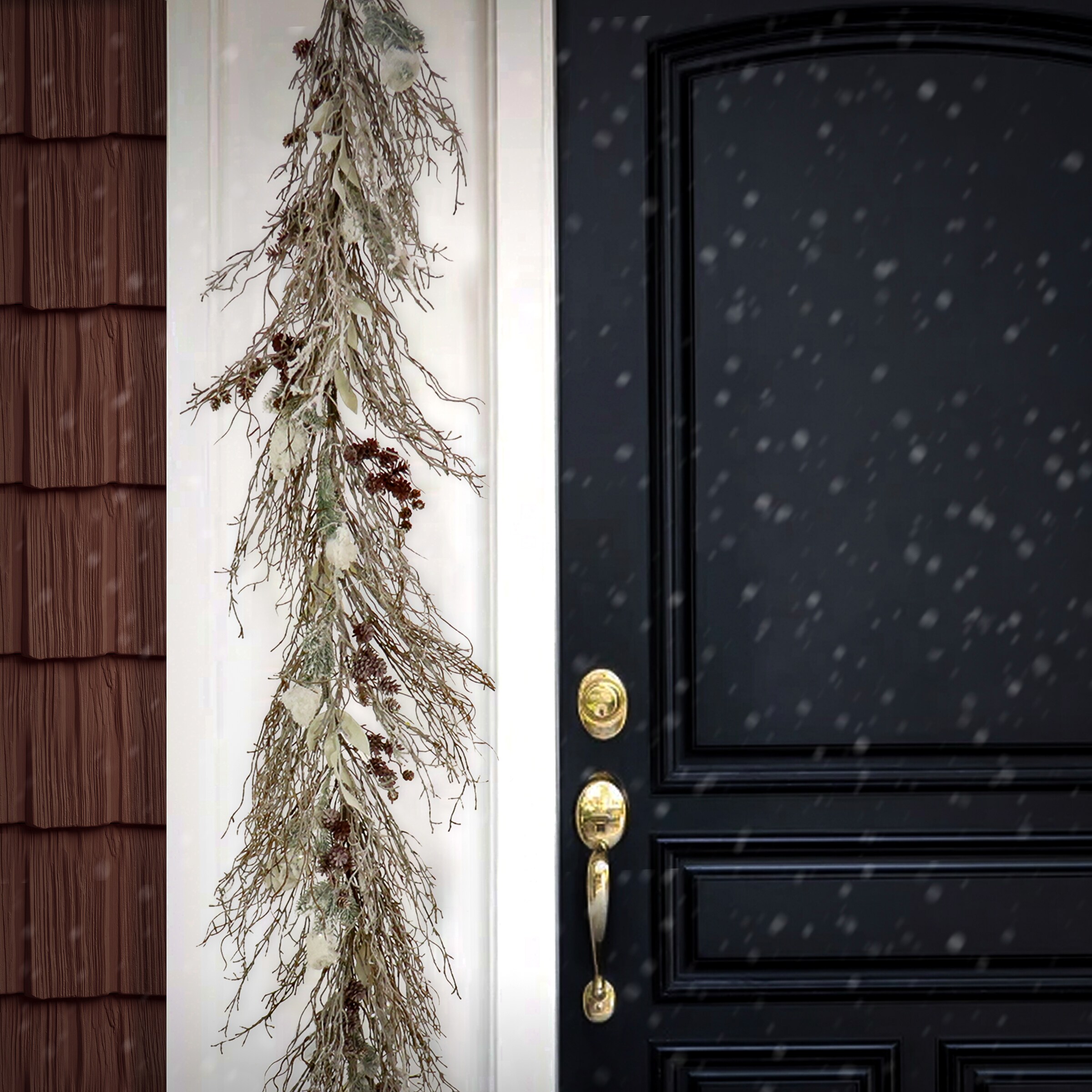 Elegant 9' Pine & Pine Cone Christmas Garland with White LED Lights