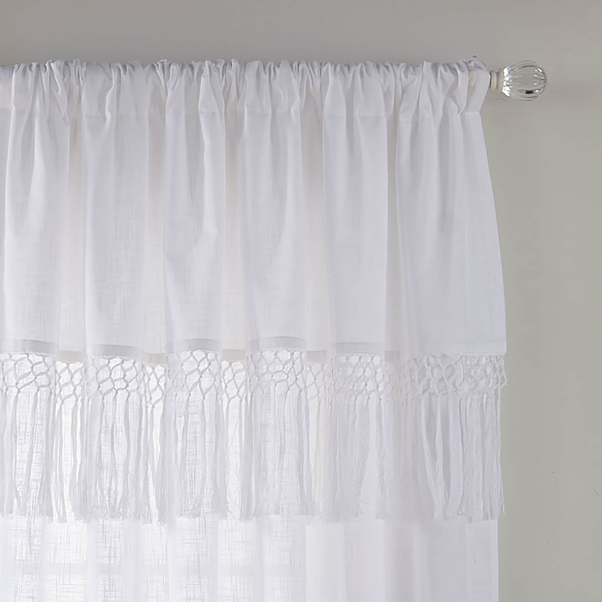 Elrene Home Fashions 95-in White Semi-sheer Rod Pocket Single Curtain ...