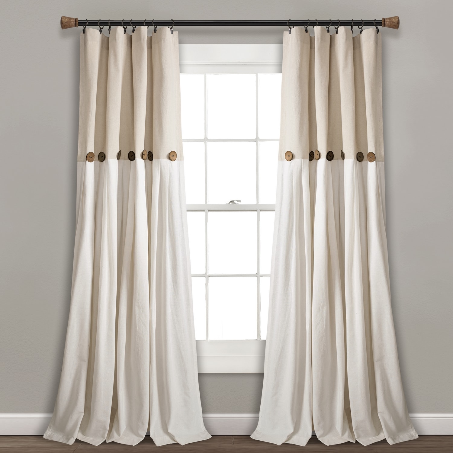 Lush Decor 16T004045 95-Inches Linen Rod pocket Single curtain panel