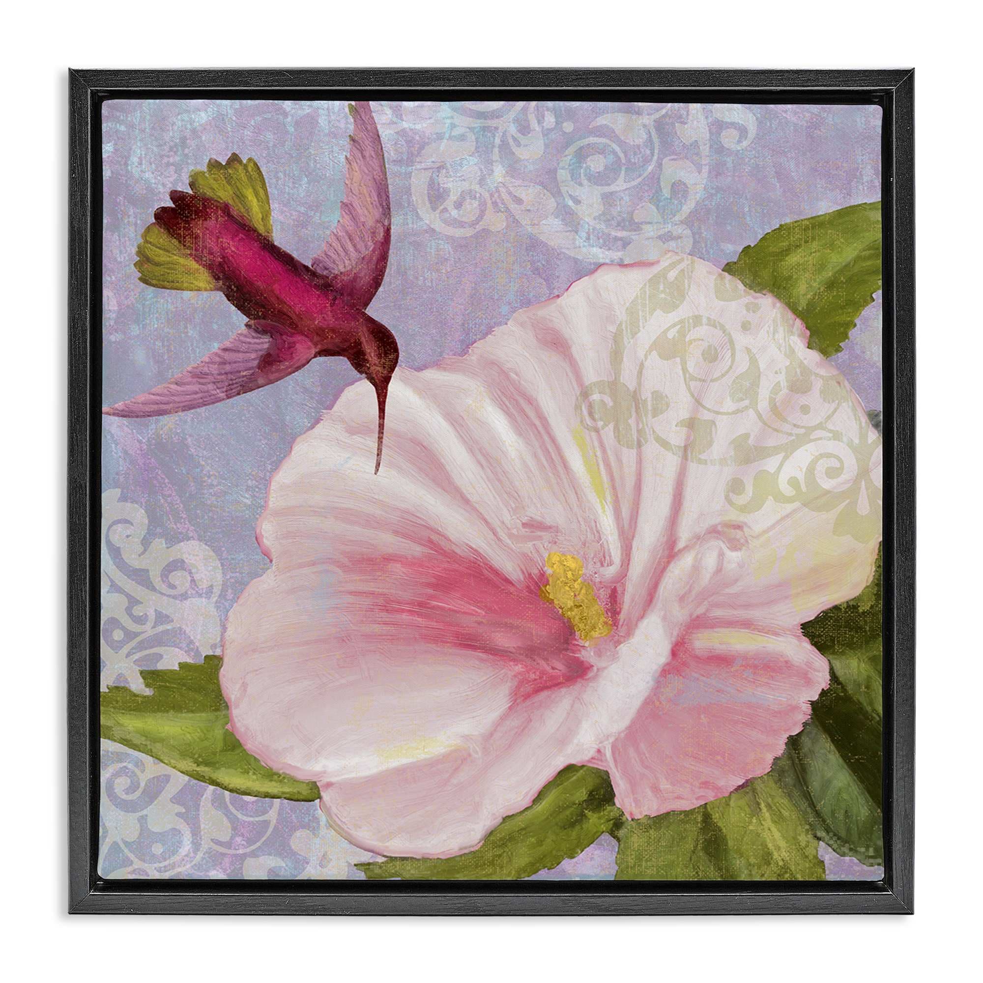 Stupell Industries BS-997-FFB-24X24 Hummingbird with White Flower Floating Frame design by Sasha