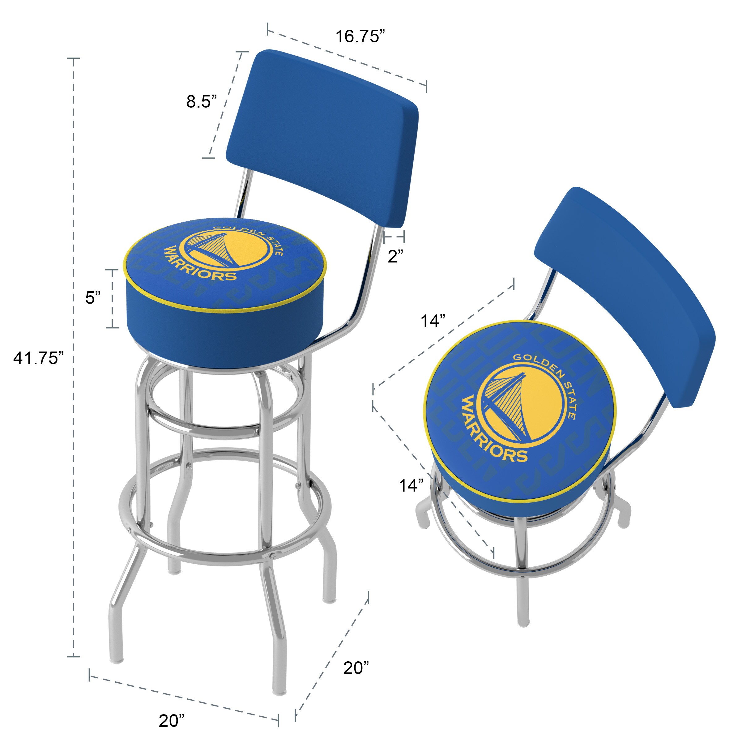 Trademark Gameroom NBA1100-GSW3 stools - View #6