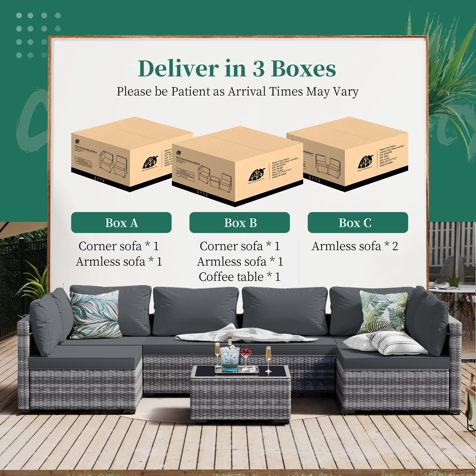 UPHA TBDK-ABC-GRAY Patio-Conversation-Sets - View #4