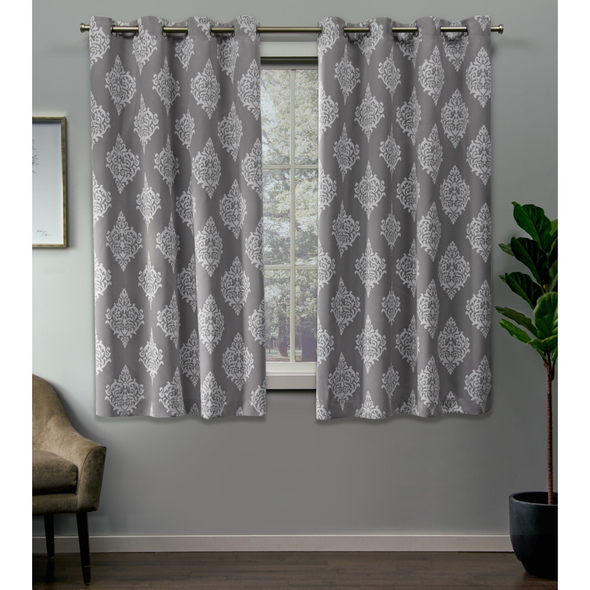 Exclusive Home EH8179-08 2-63G 63-Inches Silver Polka dot Room darkening Interlined Grommet Curtain panel pair