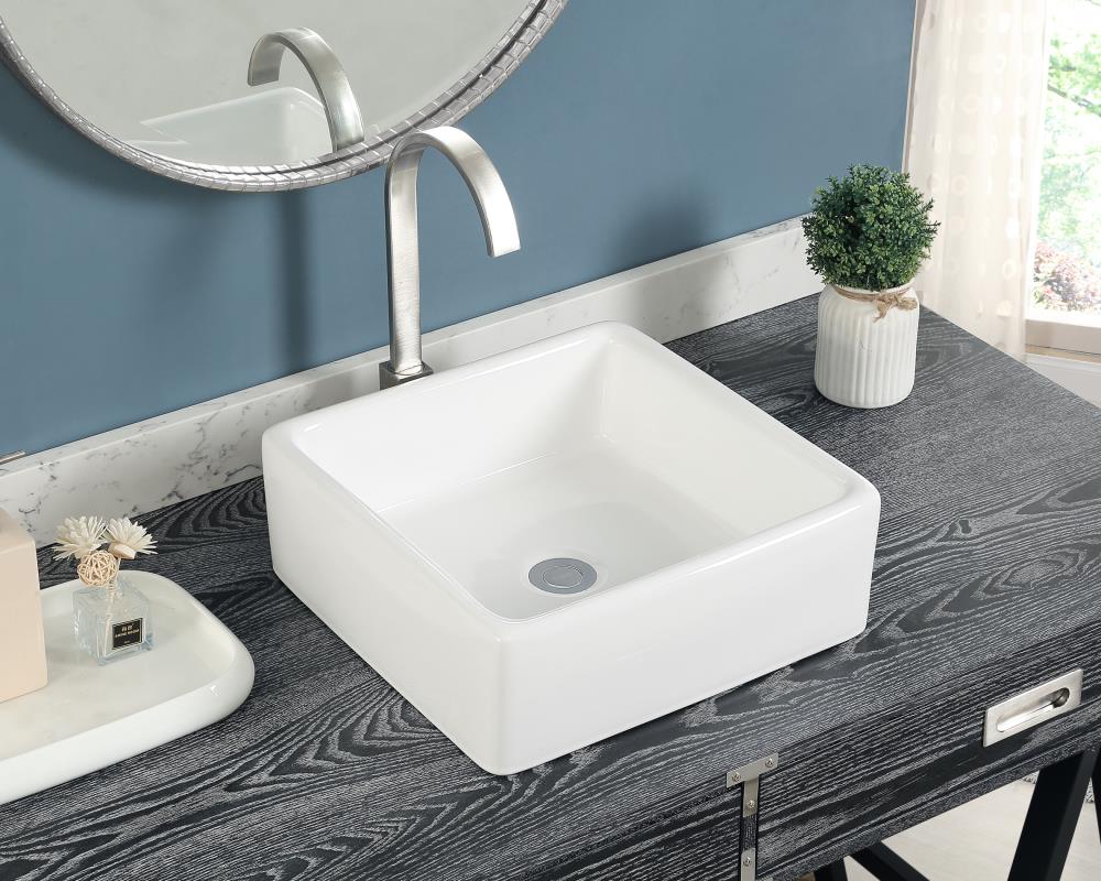elecwish 24 white rectangular bathroom vessel sink usba20240