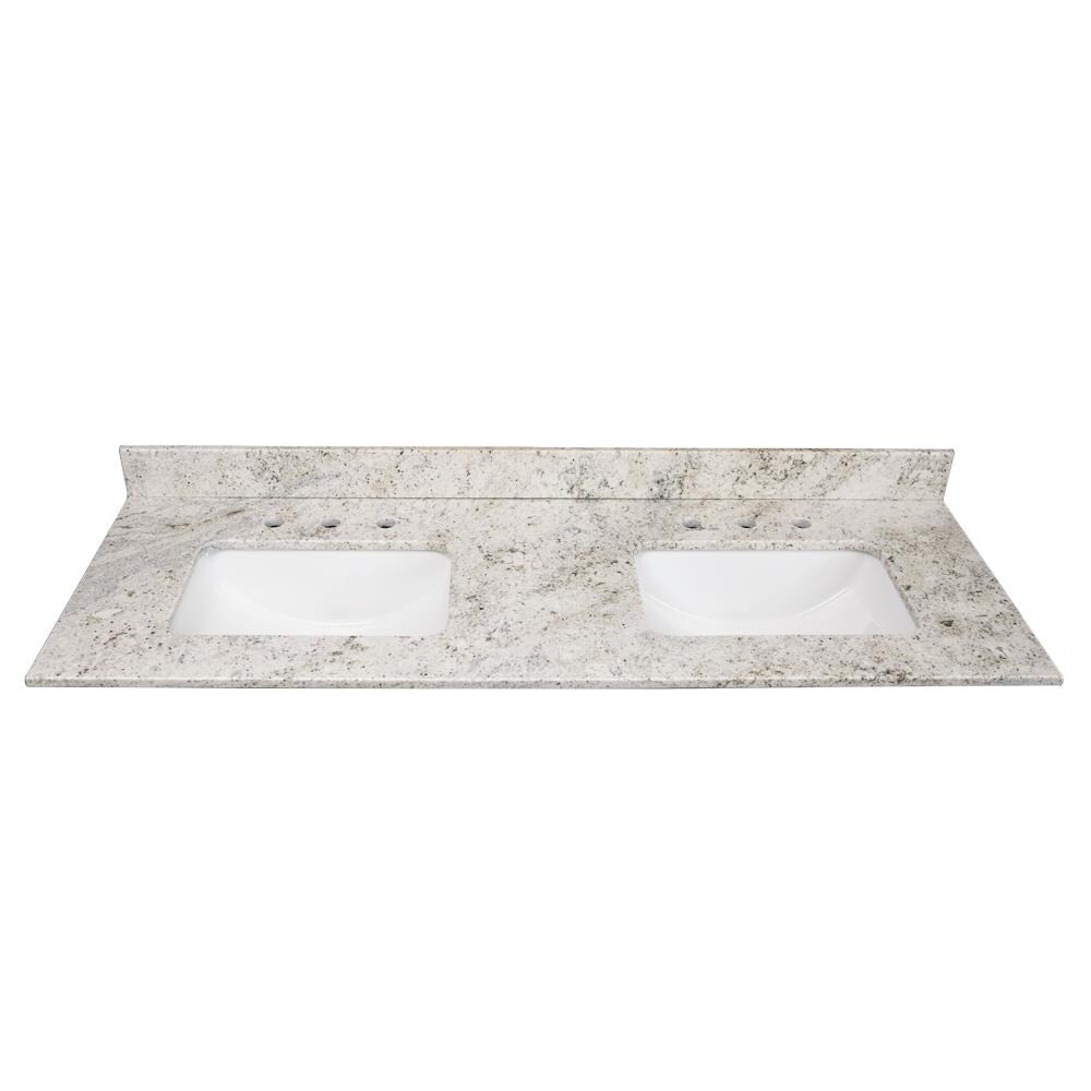US Marble 61218W900301 Natural Granite 61-in Salinas White Granite Bathroom Vanity Top