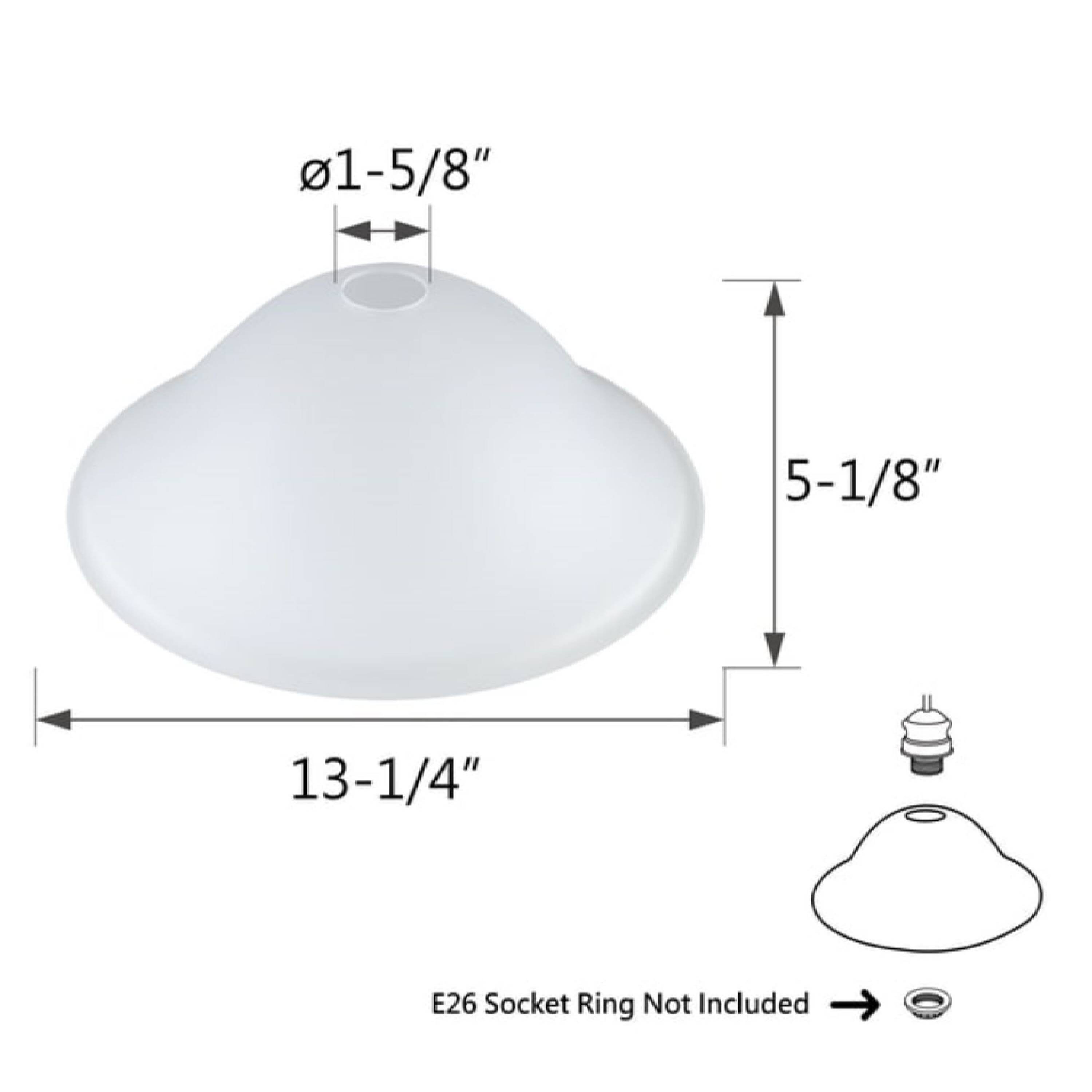 Aspen Creative Corporation 5.13'' H Glass Bowl Glass Shade