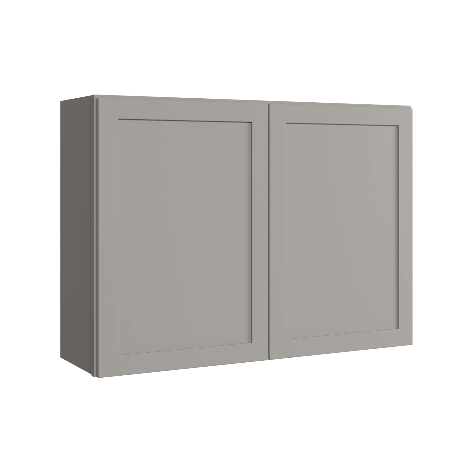 KraftMaid Momentum W4230G81 Deveron 42-in W x 30-in H x 12-in D Pebble Grey Wall Fully assembled Plywood Cabinet (Recessed Panel Shaker)