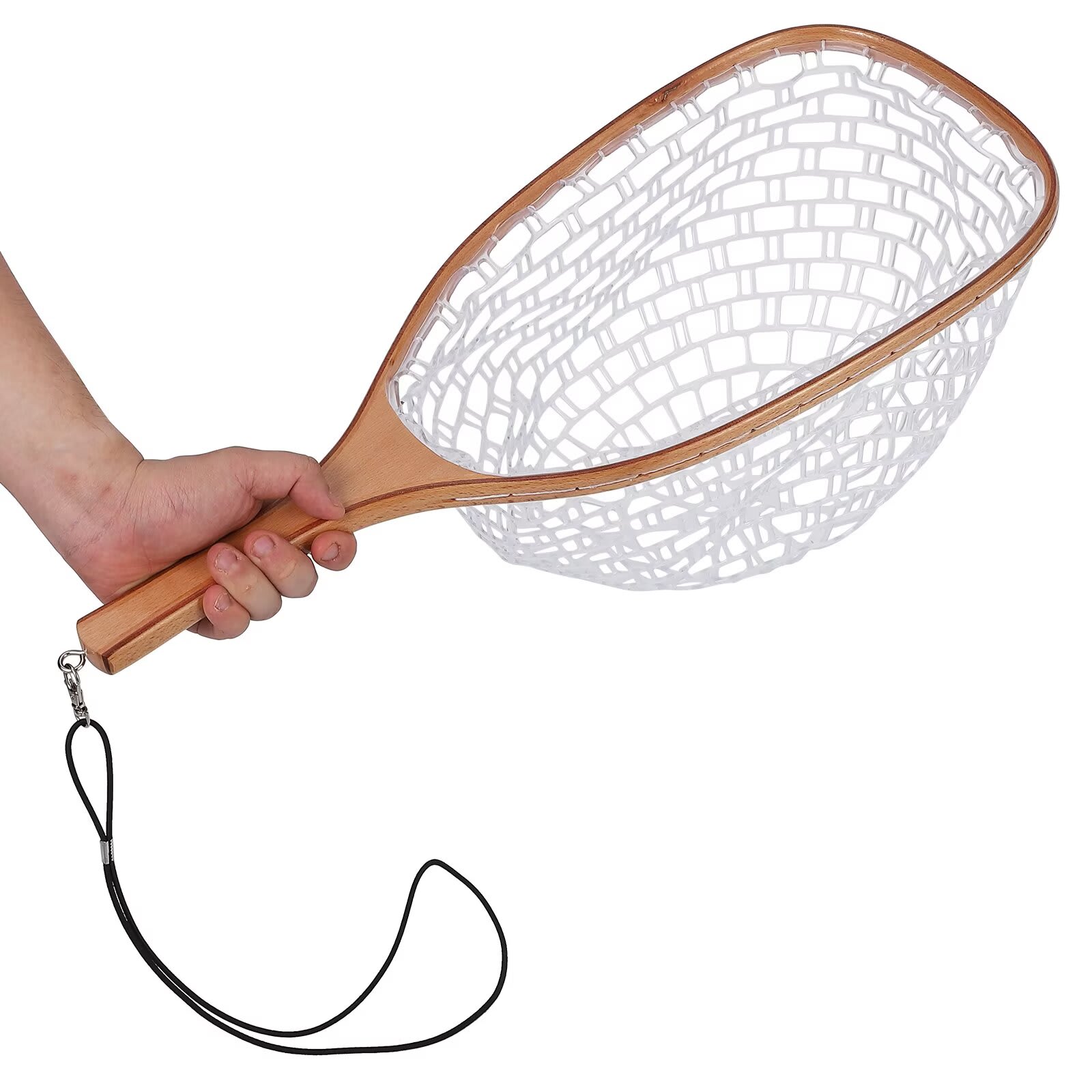 WhizMax Fly Fishing Net Trout Net Soft Mesh Fishing Net Fish Landing Net with Safety Rope Lanyard Lightweight Catch and Release Net for Trout Bass #JXNAG-POU-0AEJV2NK