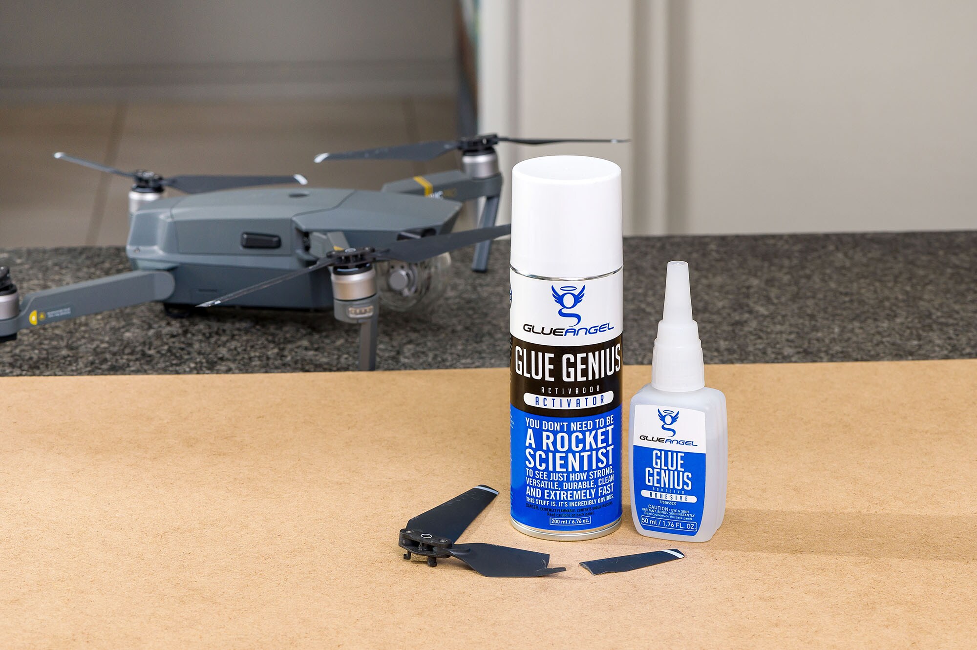 Glue Angel Glue Genius Super Glue and Activator Kit 8.45fl oz Liquid All Purpose, Quick Dry