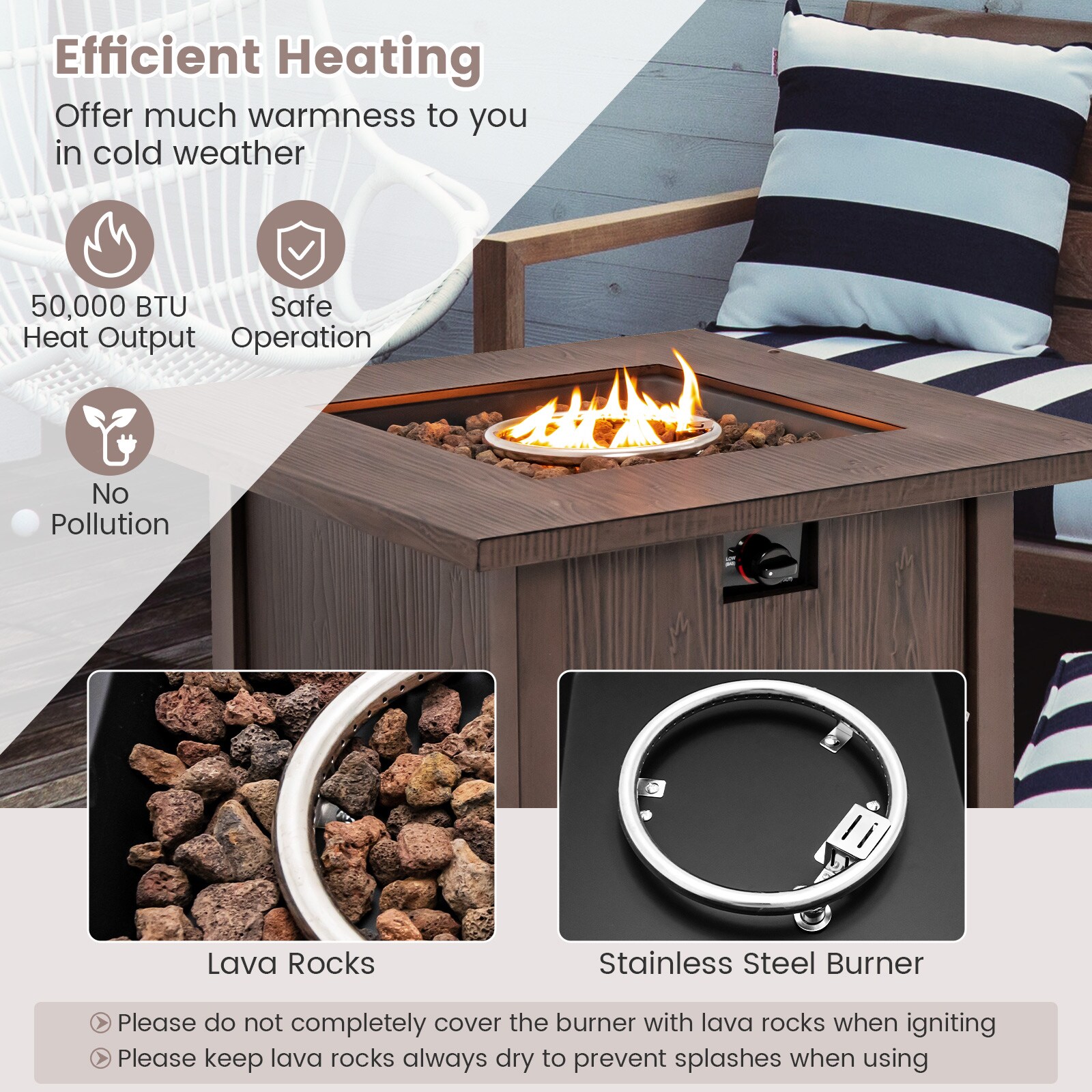 Costway NP10826CF Outdoor-Gas-Firepits - View #4