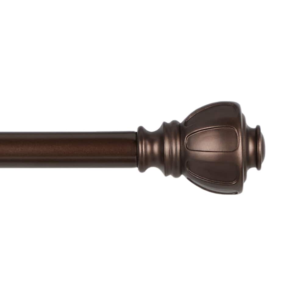 Exclusive Home RD014892DSEHA1 A557 36-in to 72-in Oil Rubbed Bronze Iron Single curtain rod with Finials