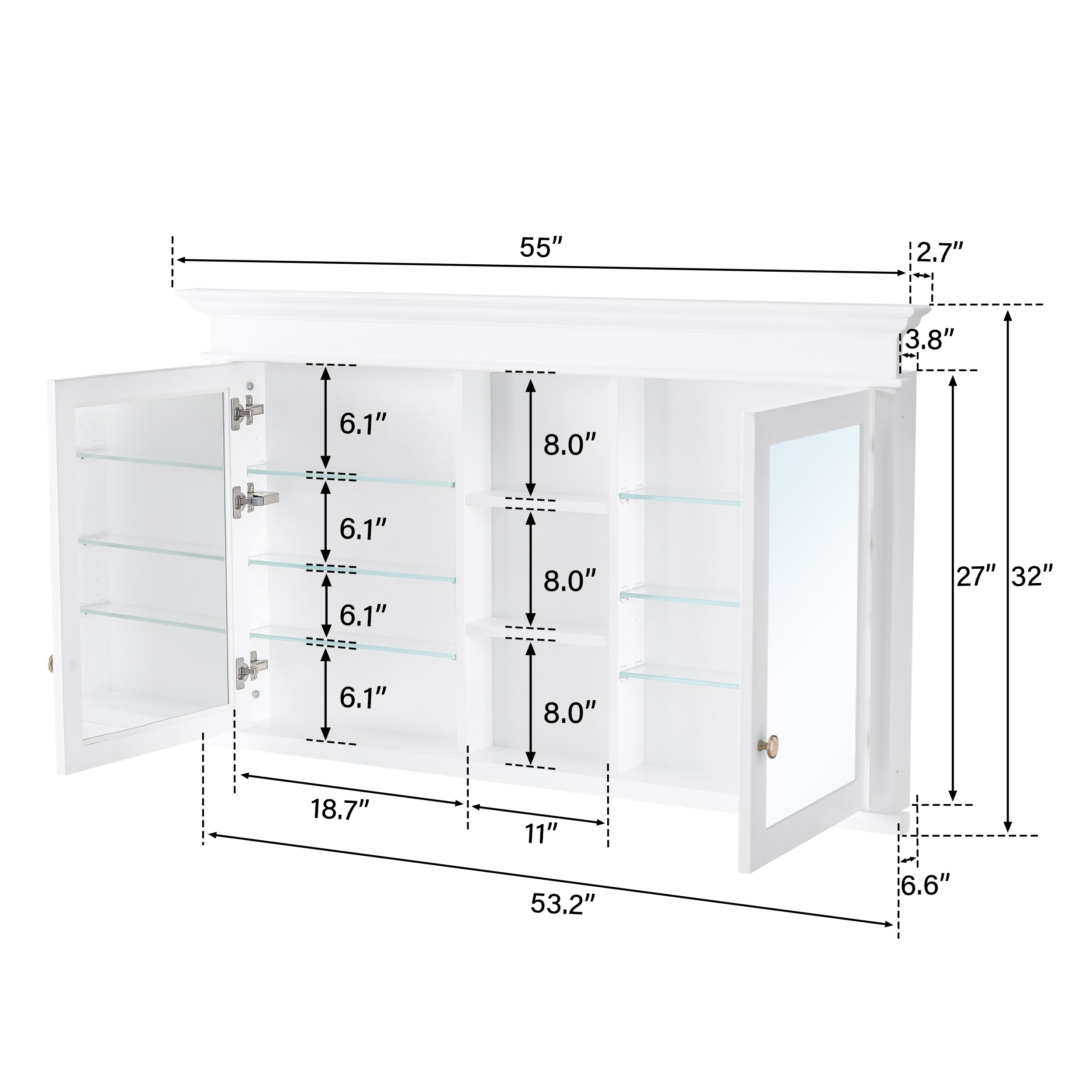 WELLFOR BCB1924BRE -WF Bathroom-Medicine-Cabinets - View #7