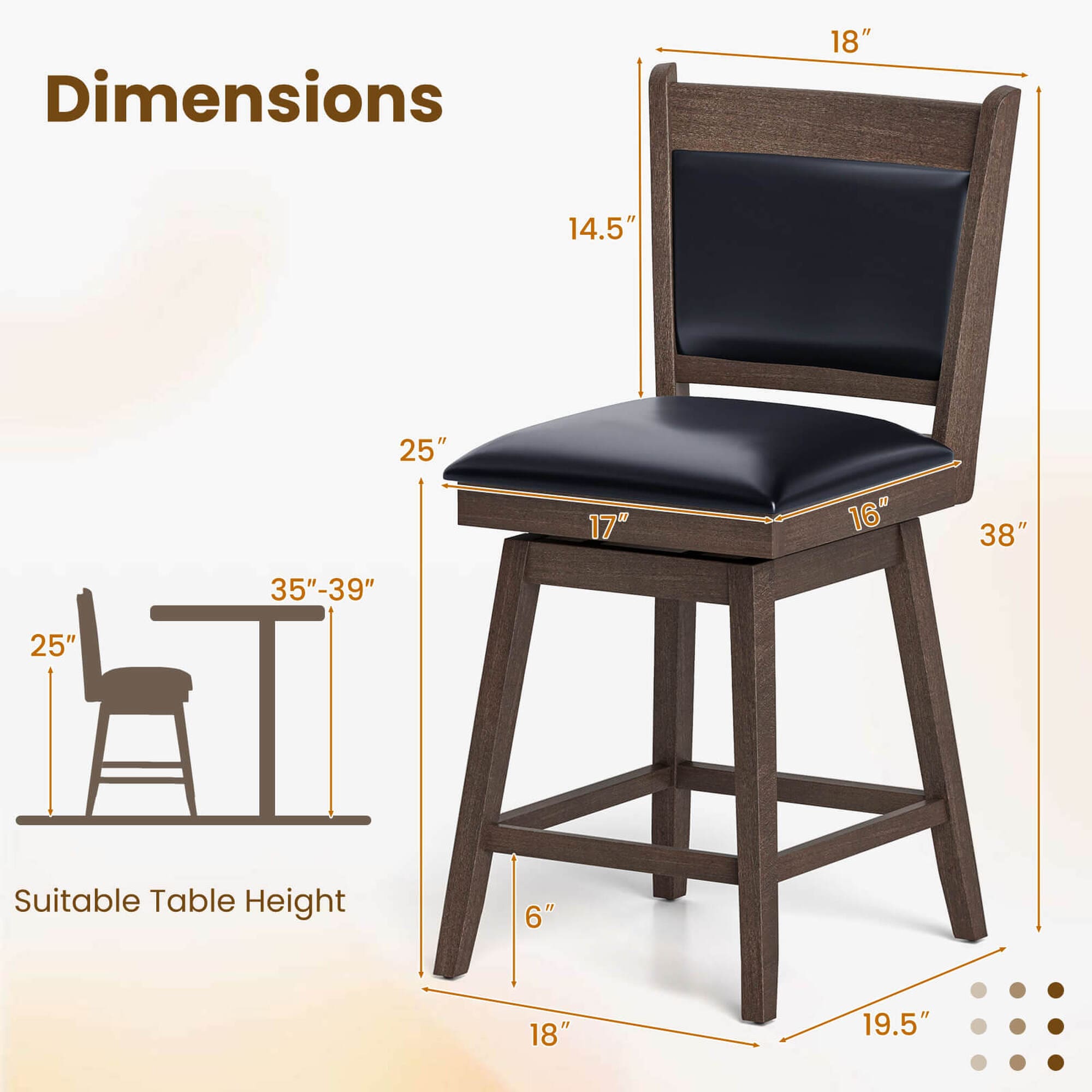 Costway HCST04622 stools - View #2