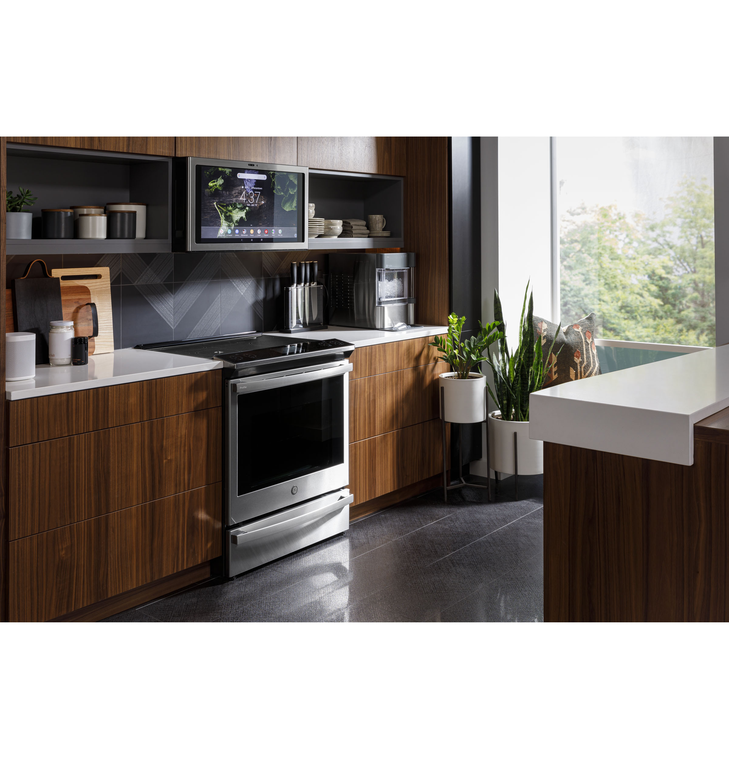 Profile 30 in. 5.3 cu. ft. Smart Slide-In Induction Range with  Self-Cleaning Convection Oven in Stainless Steel