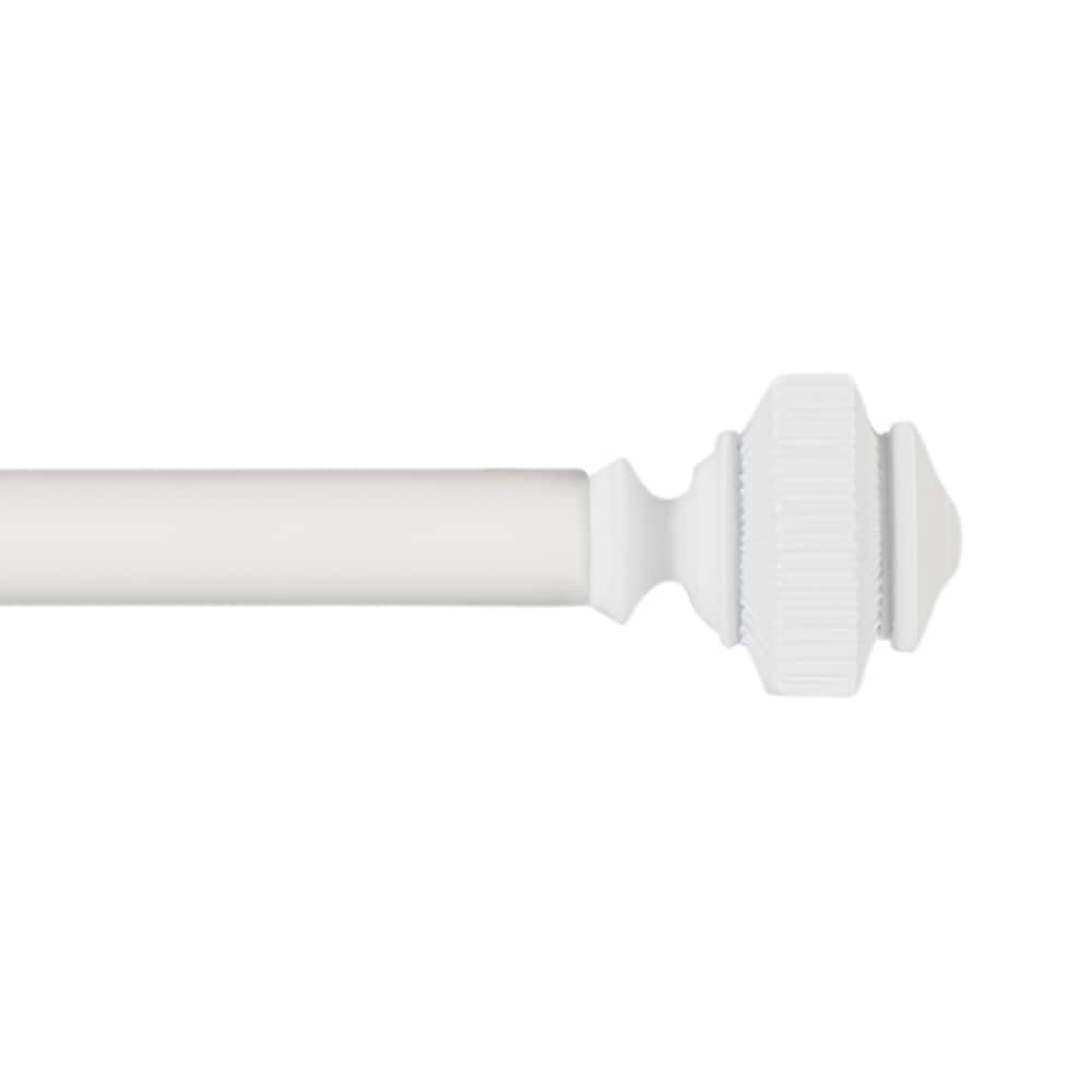 Exclusive Home RD014891DSEHB1 A147 66-in to 120-in Off White Iron Single curtain rod with Finials