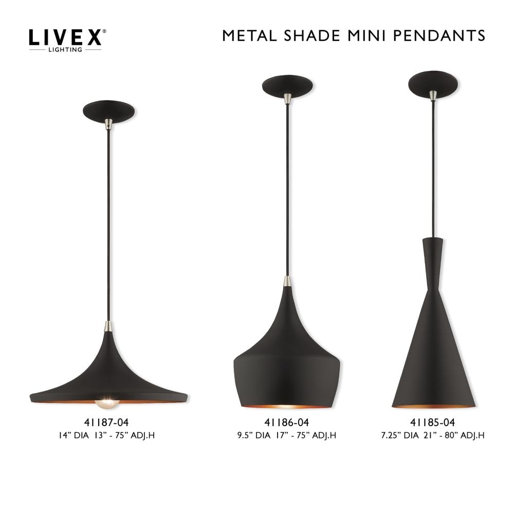 Black and Gold 14'' Aluminum Mini Pendant Light