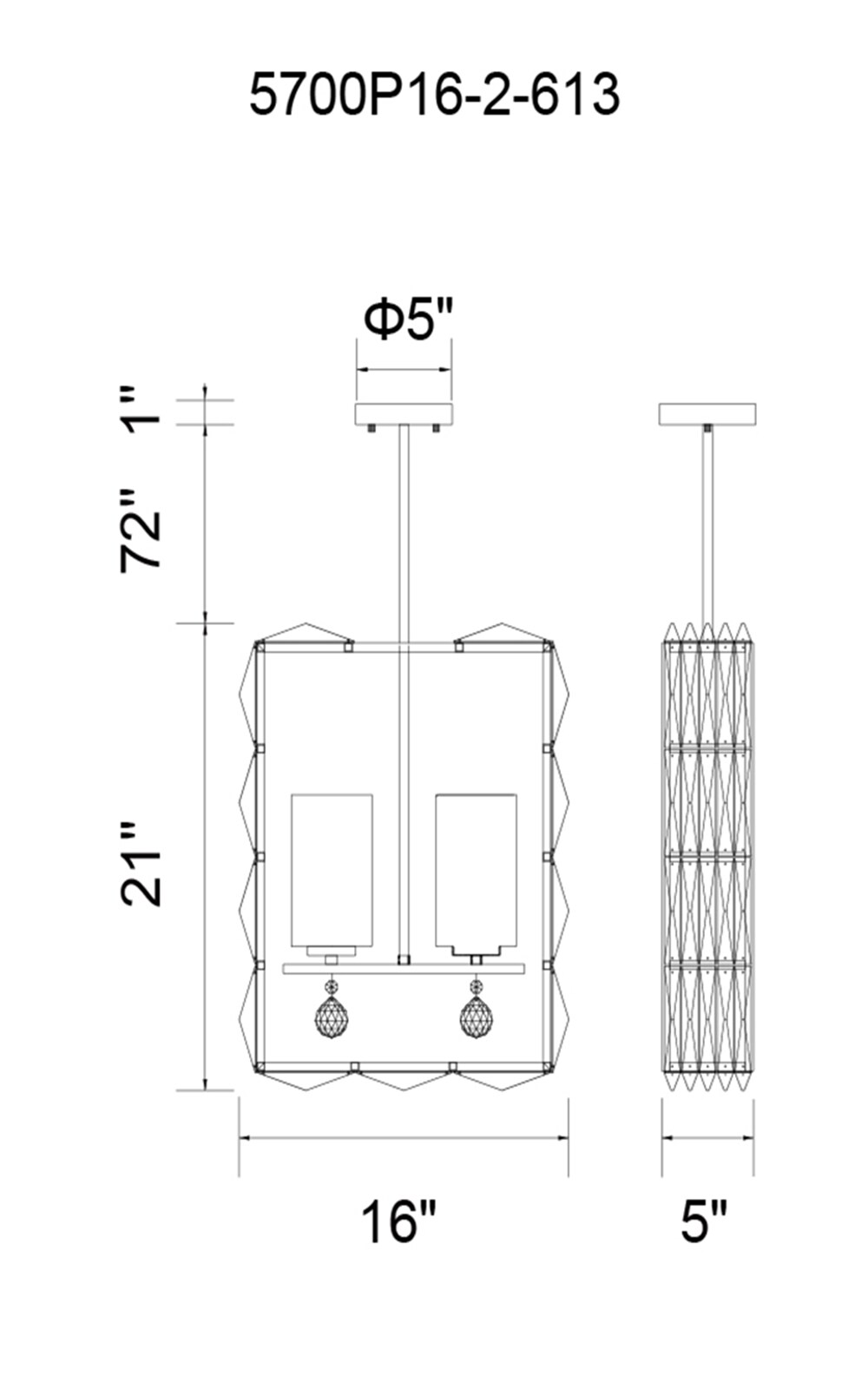 CWI Lighting 5700P16-2-613 b090015 - View #2