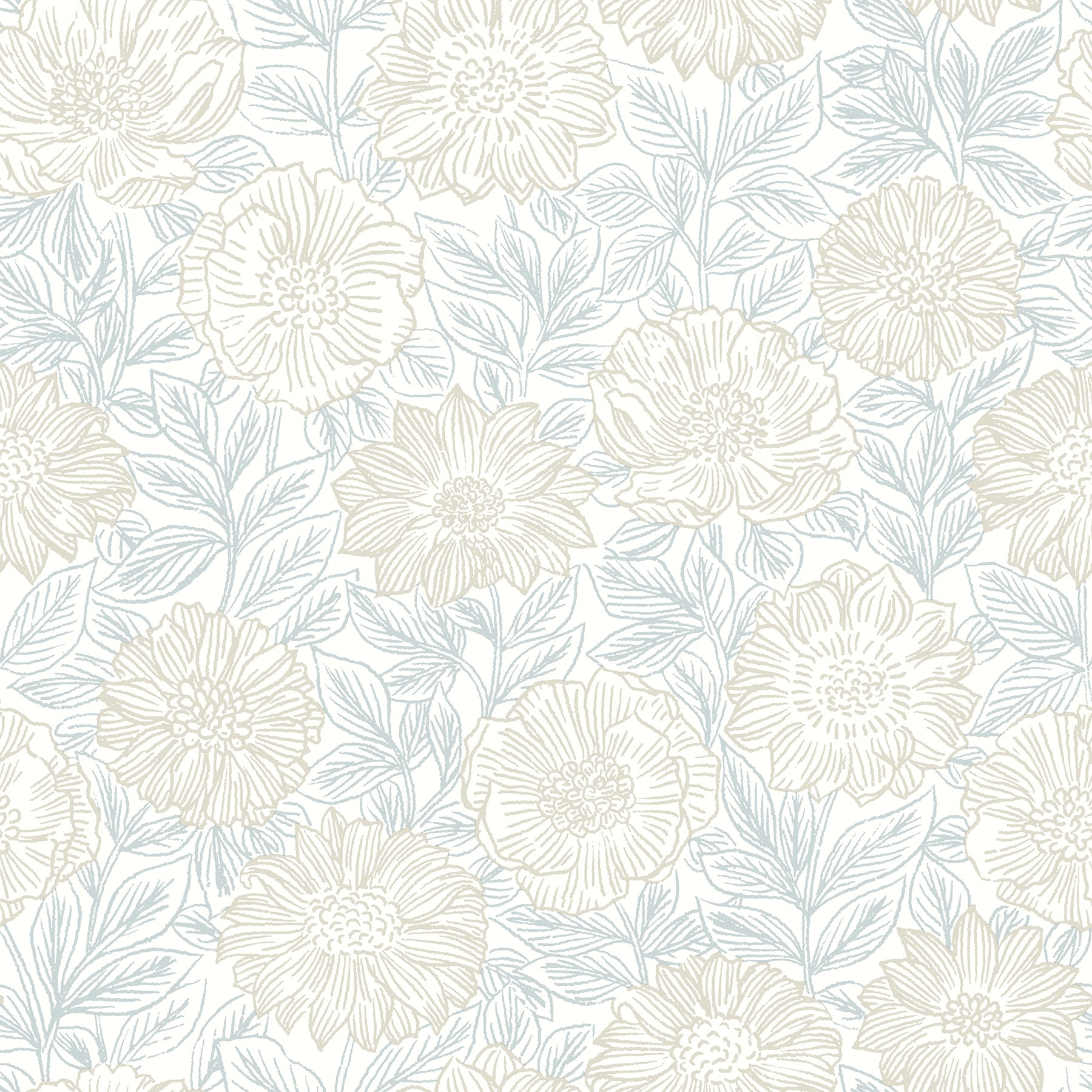 Chesapeake 4072-70045 Delphine 56.4-Sq. Feet Blue Non-woven Ivy/Vines Prepasted Water Activated Paste Wallpaper