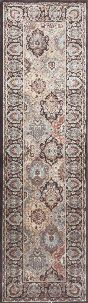 Radici USA 3802/0013/BROWN Garda 2 x 8 (ft) Polypropylene Brown Rectangular Indoor Floral/Botanical Oriental Runner rug