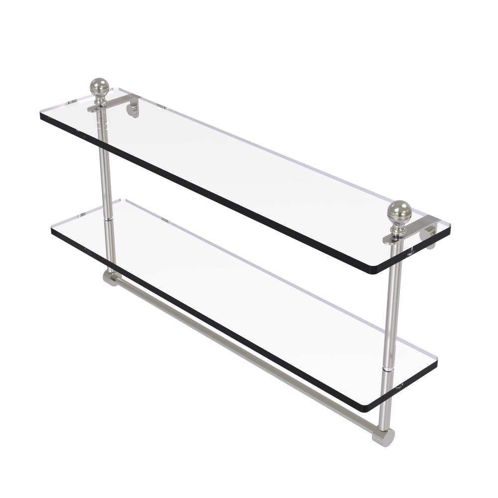 Allied Brass MA-2/22TB-SN Mambo Satin Nickel 2 -Tier Wall mount Bathroom Shelf ( 22-in x 12-in x 5-in )