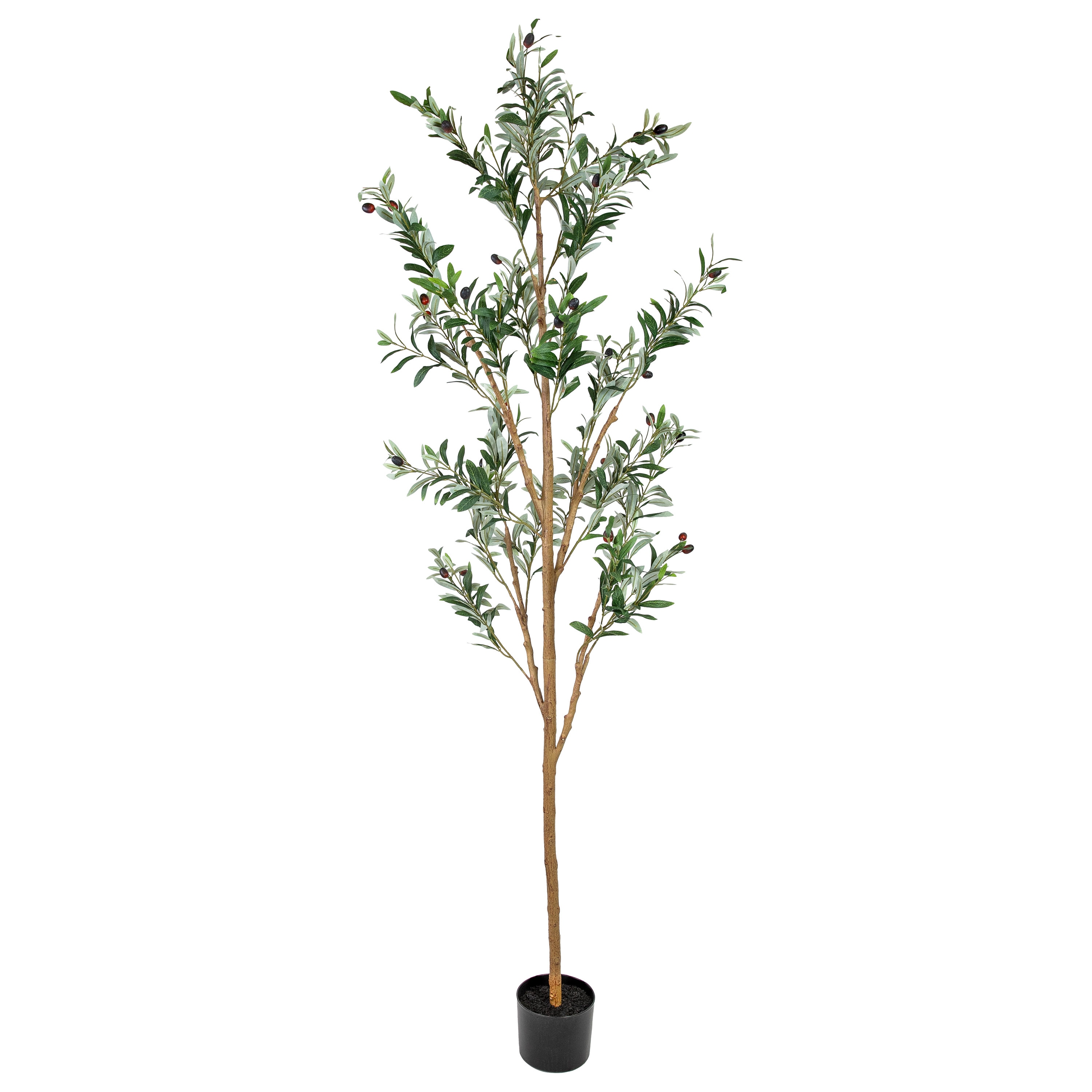 Sunnydaze Decor Artificial Olive Tree with Silk Leaves - 7 ft