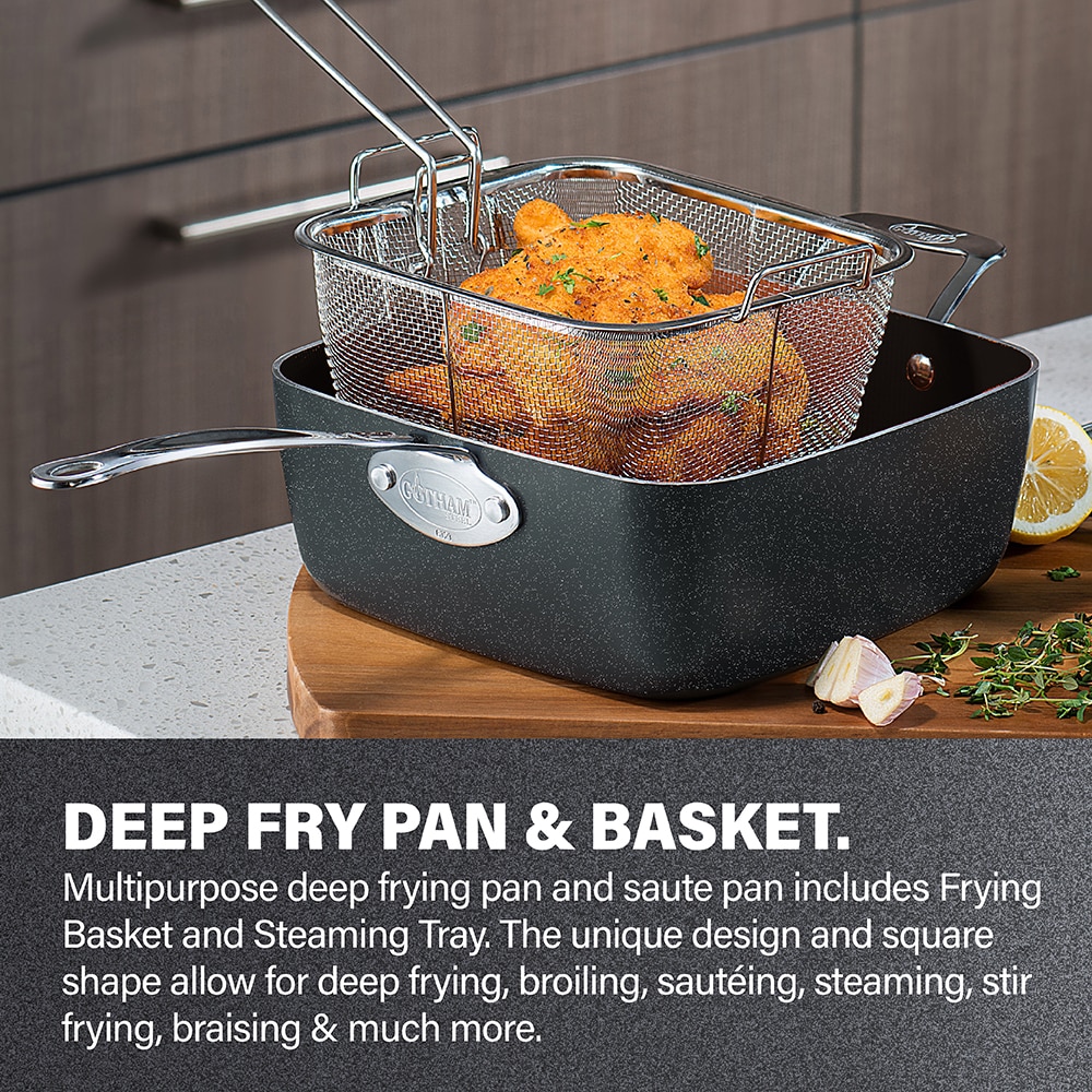 Aluminum Fry Pan with Basket