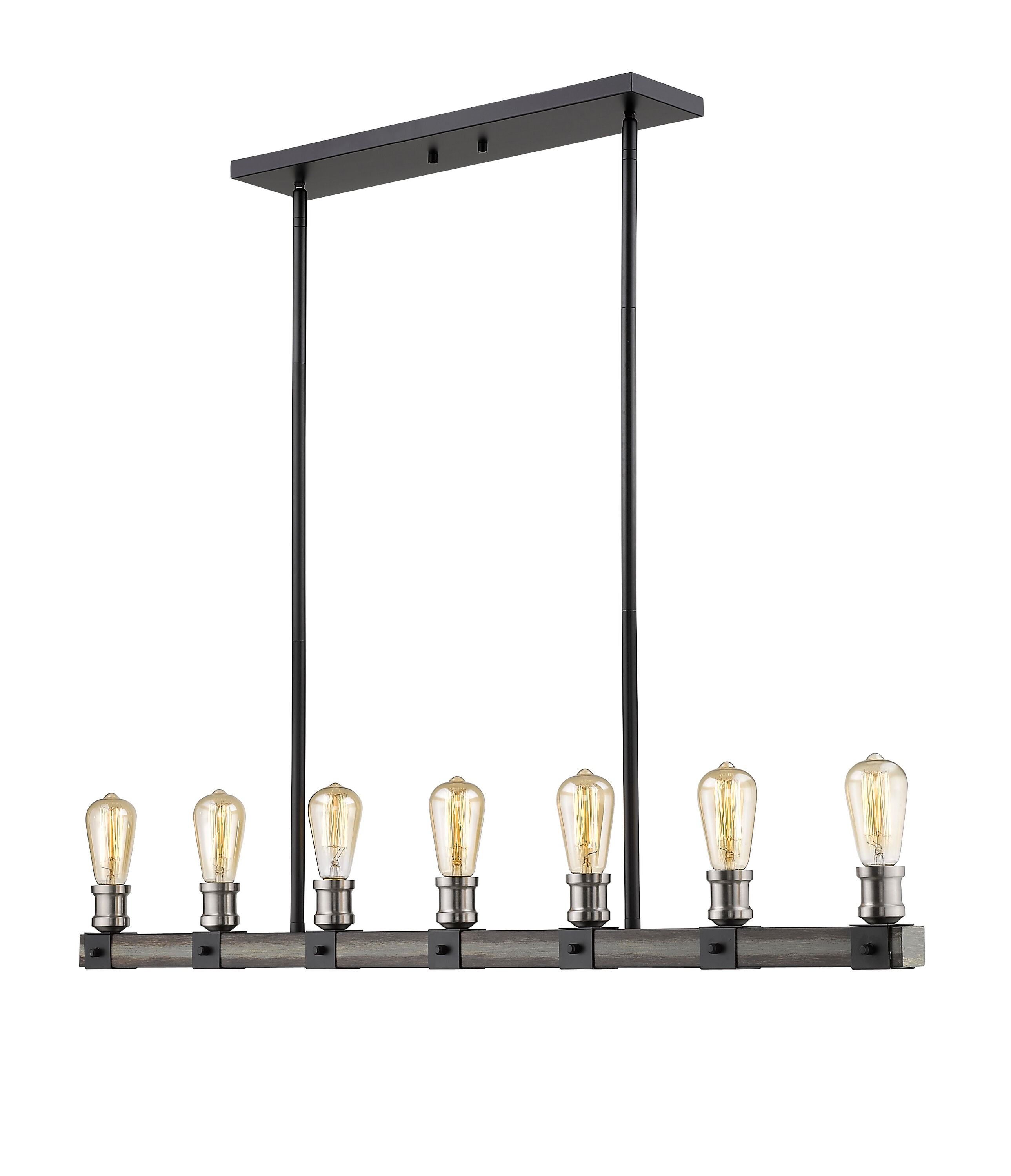 Z-Lite 472-7L-ABB Kirkland Ashen Barnboard Incandescent Medium base (E-26) Pool Table Lighting