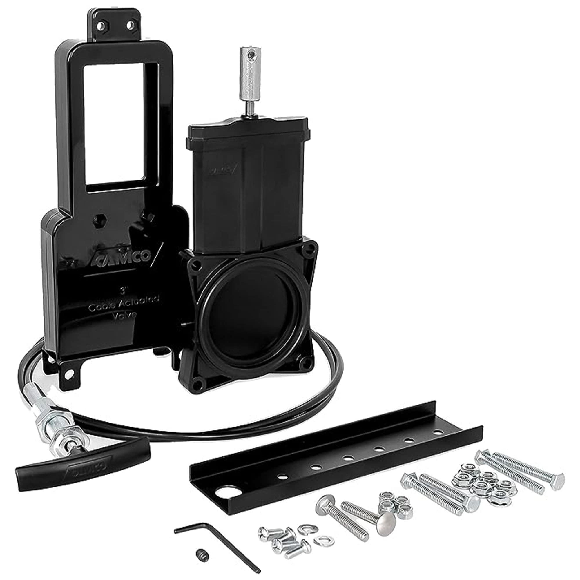 CAMCO 323847 3 RV Waste Valve w 72 Cable Extension Kit Sidewall Compartment Mount