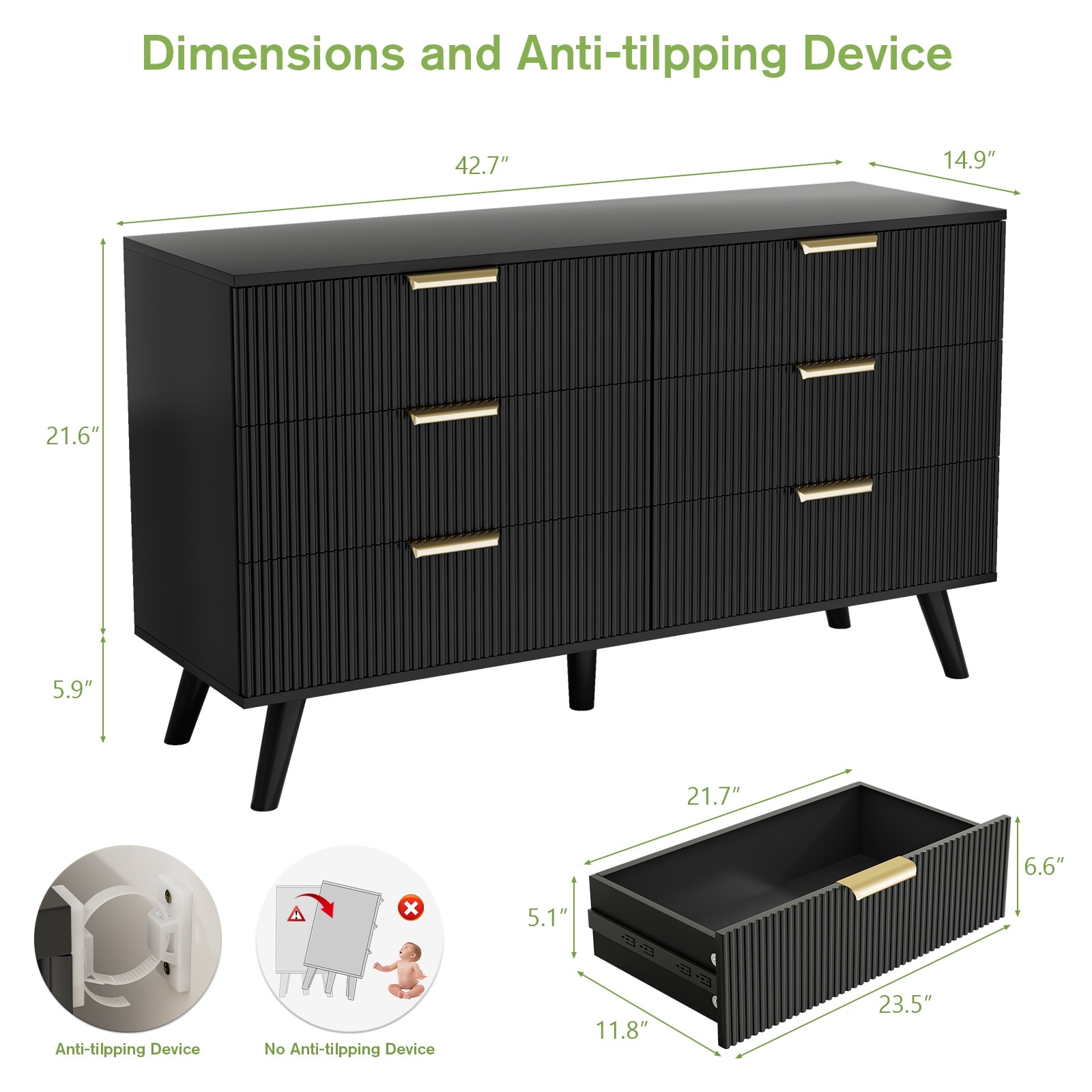 Pocassy GREATANTS-SNBS001BK Filing-Cabinets - View #5