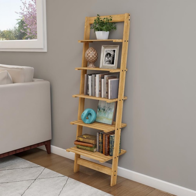 Ladder bookcase with many levels