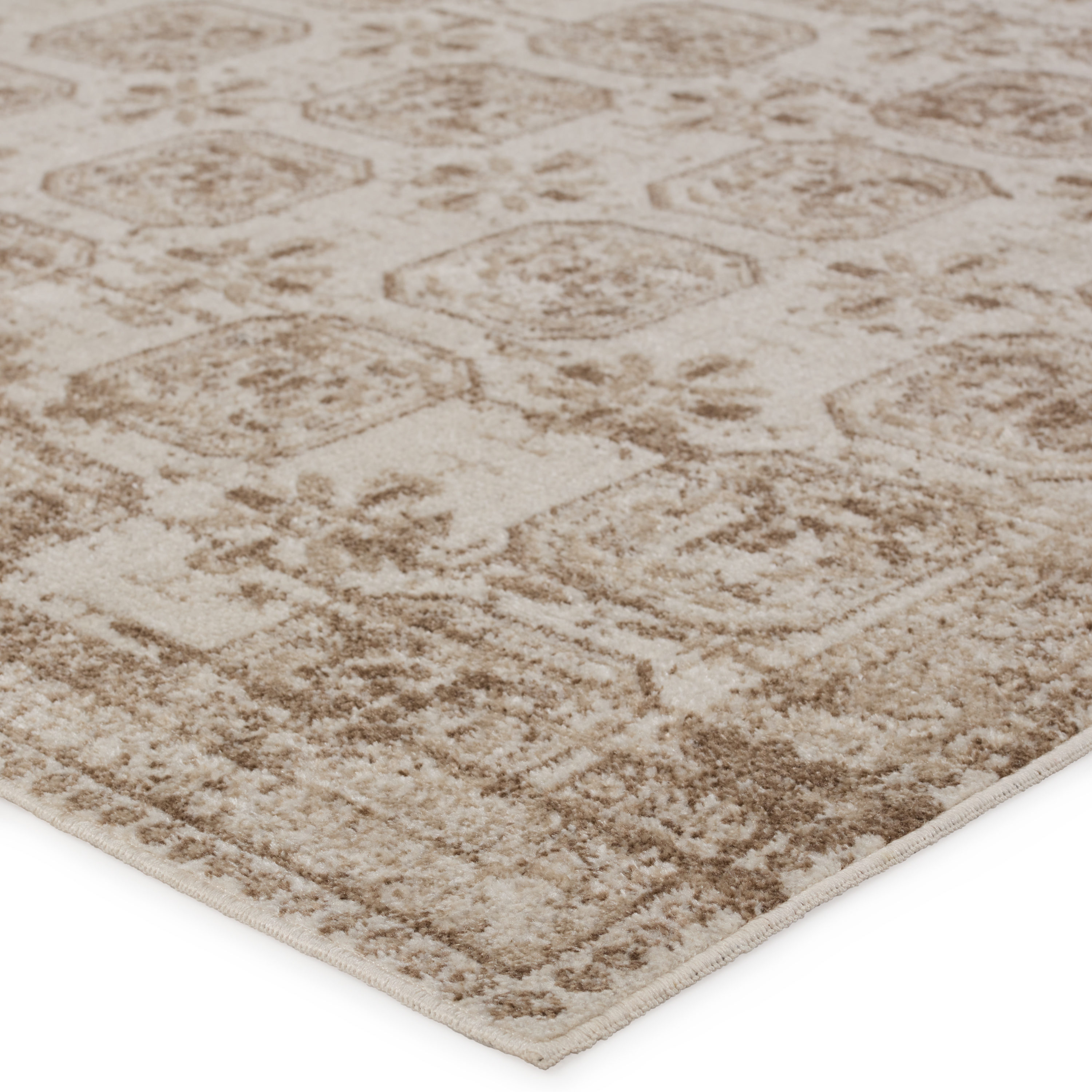 Reversible Easy-Care Trellis Gray Synthetic Rug - 2' x 3'