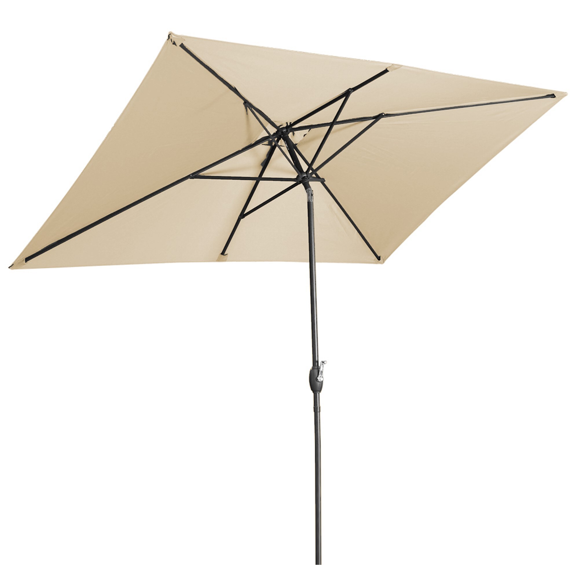 Mondawe NY48-SM 10-ft Aluminum Tan Push-button Tilt Market Patio Umbrella