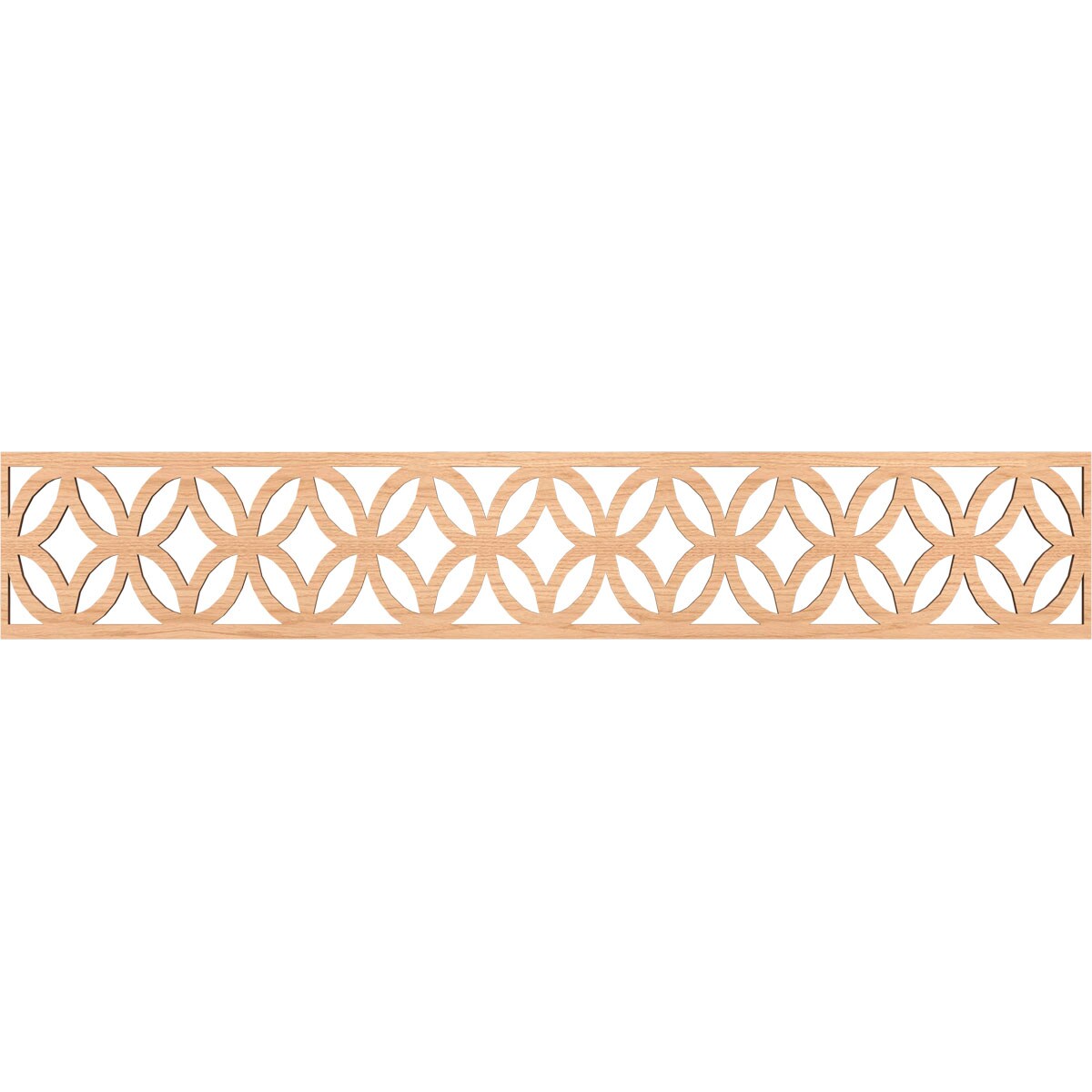 Ekena Millwork MLDA08X46CROHI Crosby Fretwork Flat Trim 8-in x 3.89-ft Hickory Brown Unfinished 2156636 Pierced Wall Panel Moulding