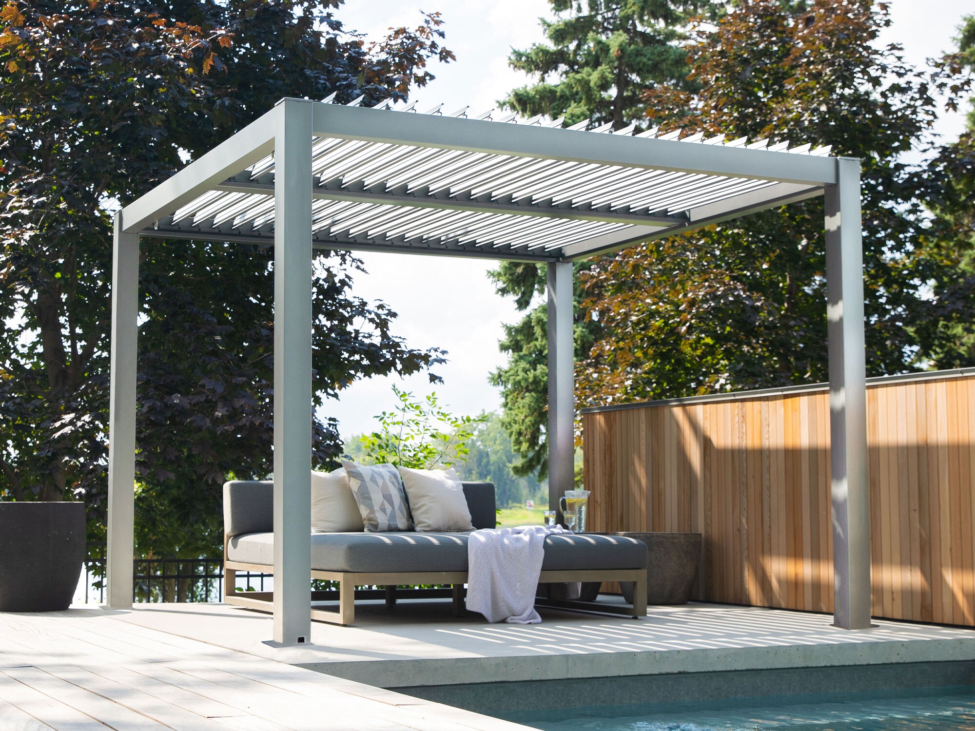 Gazebo Penguin PA1013 Vikos 9-ft 8-in W x 13-ft L x 7-ft 6-in H Gray Metal Freestanding Pergola