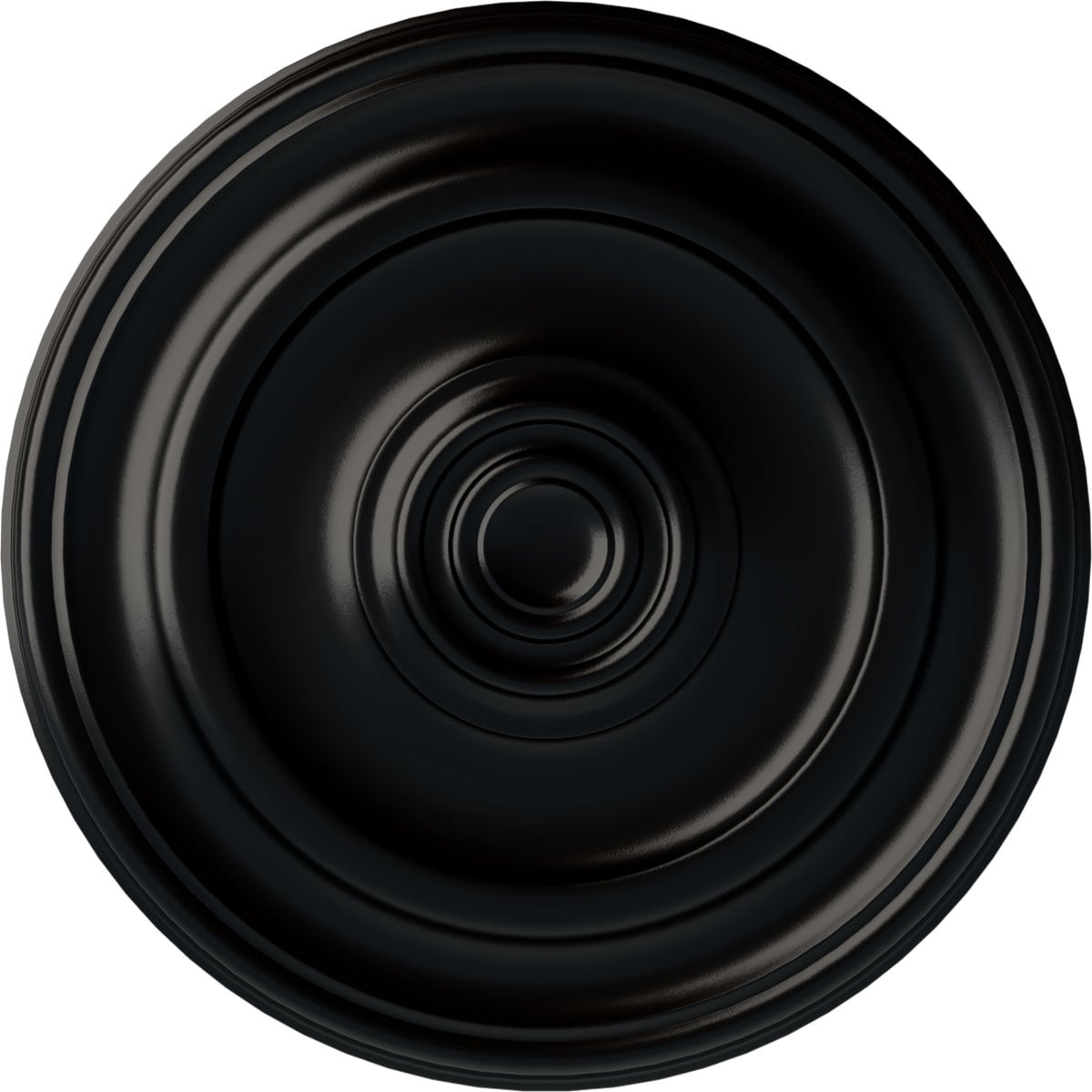 Ekena Millwork CM24KPBLF Kepler Traditional 23.625-in W x 23.625-in L Jet Black Polyurethane Ceiling Medallion