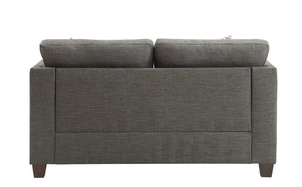 Laurissa 58" Gray Linen Tufted Loveseat with Nailhead Trim