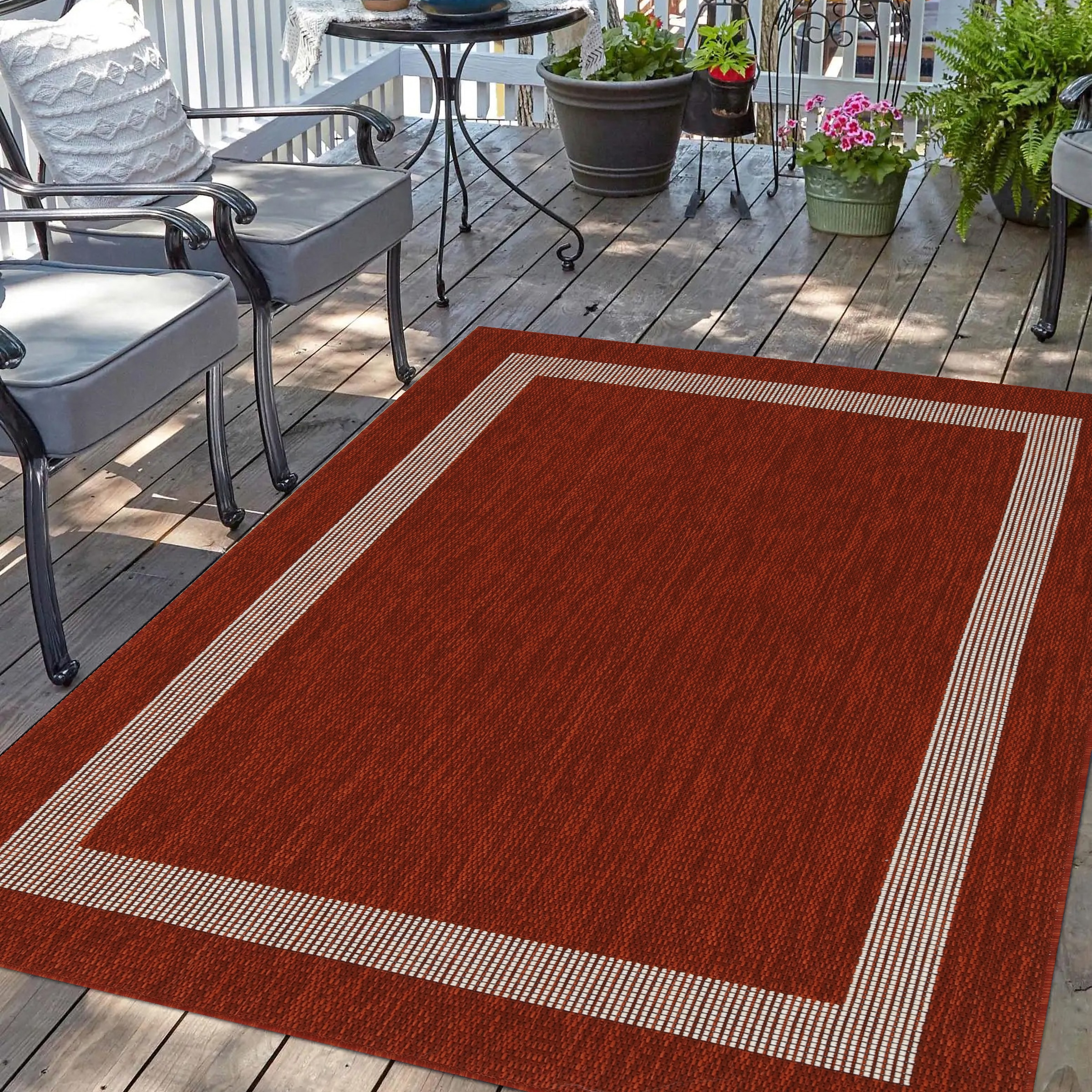 Playa Rug PLY-AZE-RED-10X13 10 x 13 (ft) Sisal Azelia-Red Ivory Rectangular Indoor/Outdoor Border Area rug