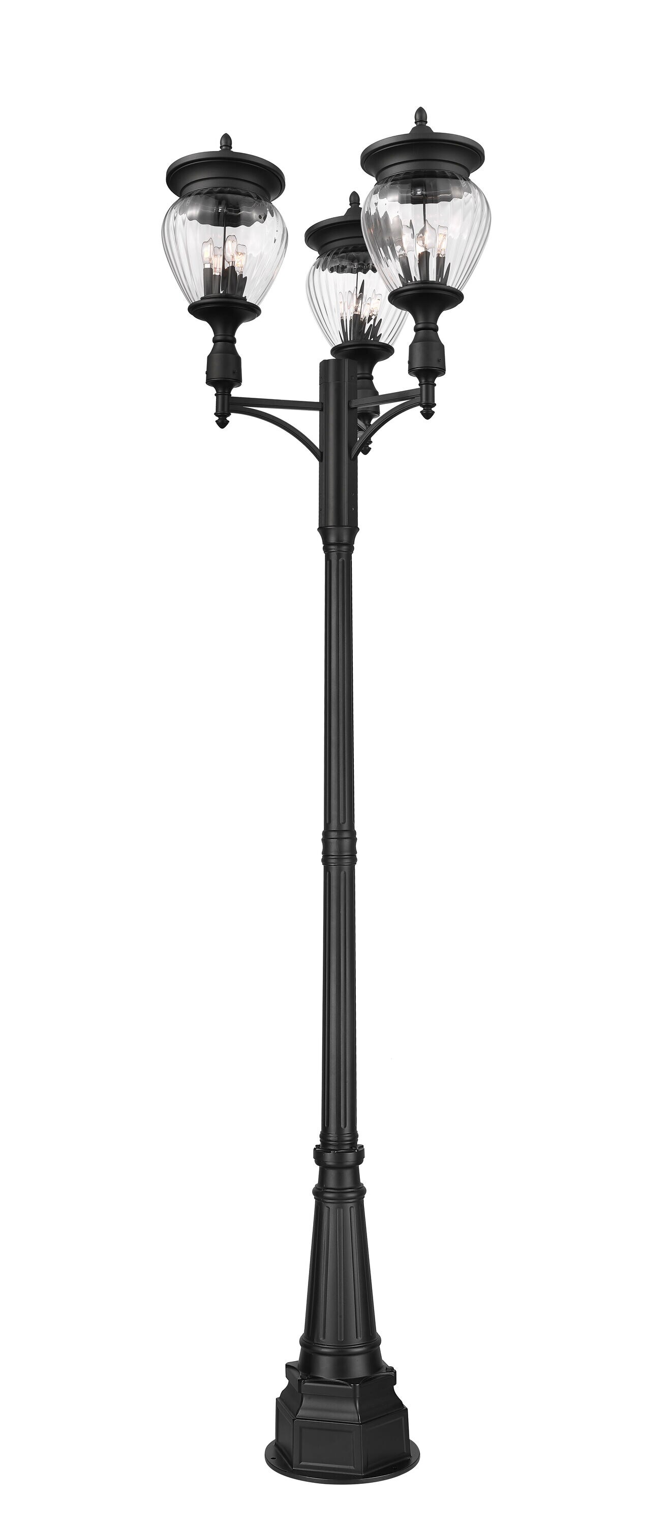 Z-Lite 5016PHBR-3-564P-BK Complete-Post-Lights - View #4