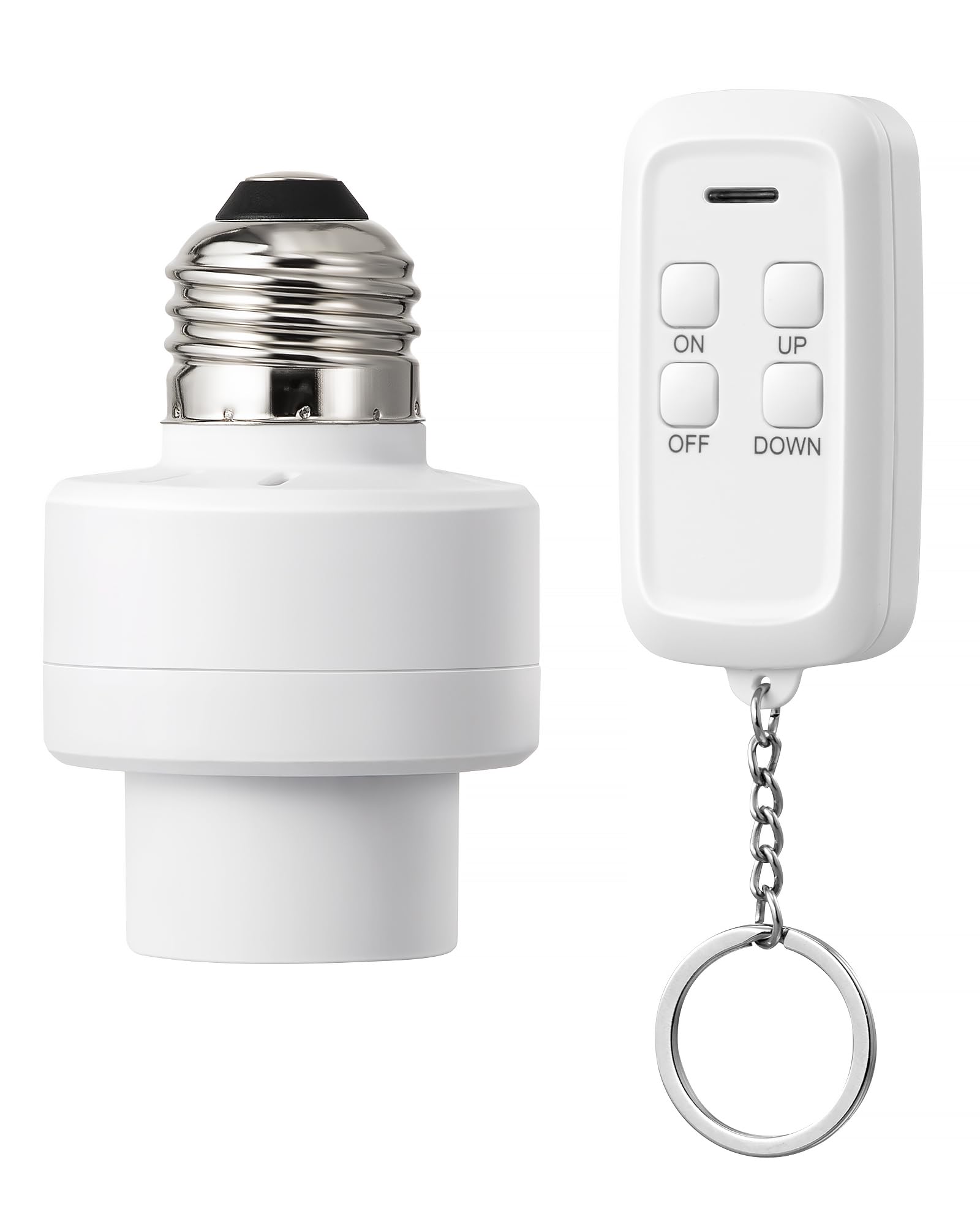 Lukvuzo  Remote Control Light Socket with Dimmer Wireless Switch for E26 E27 Bulbs 100FT Range No Wiring ETL Listed for Closet Basement