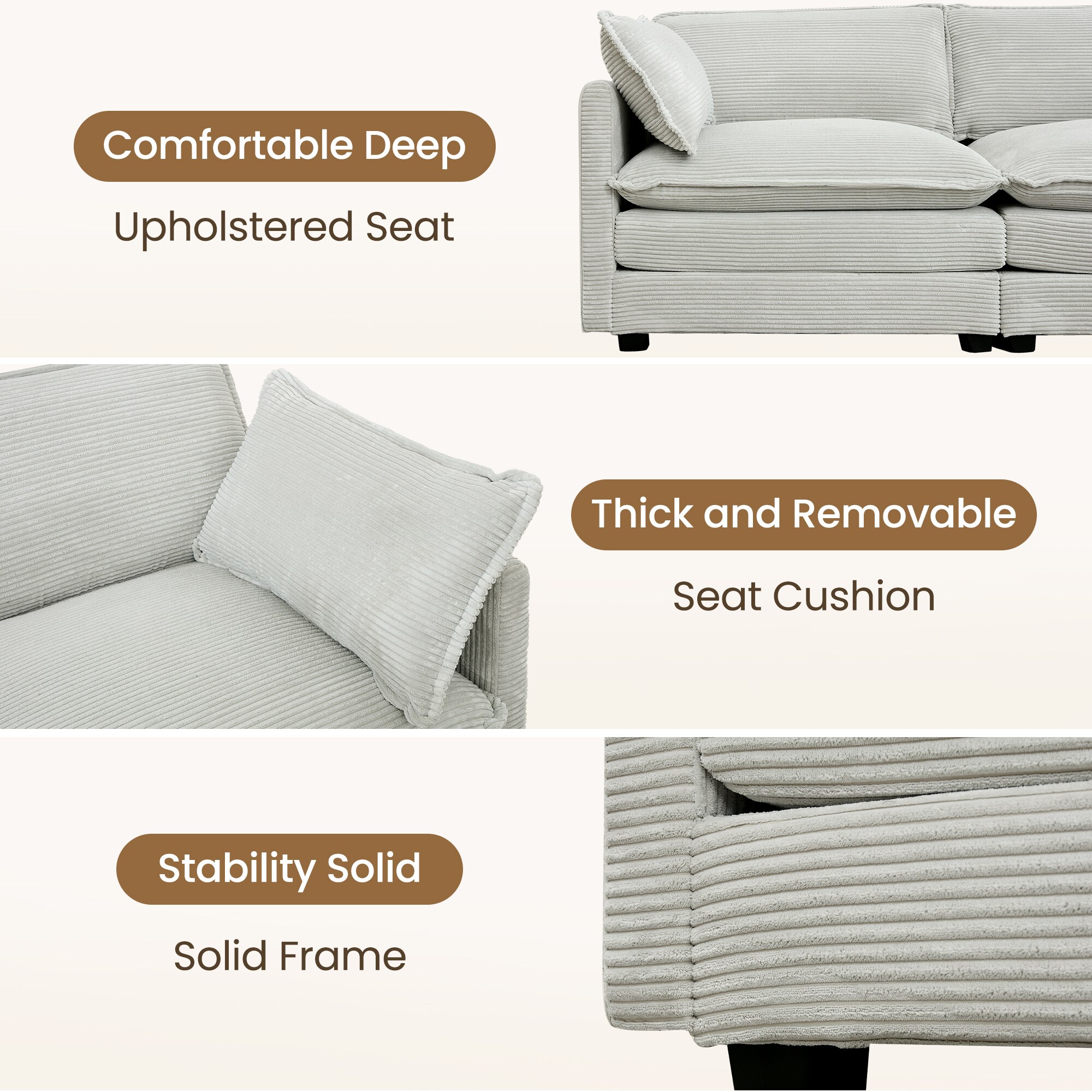 VOUA SAF-XNECW3-GY Sofas-Loveseats - View #5