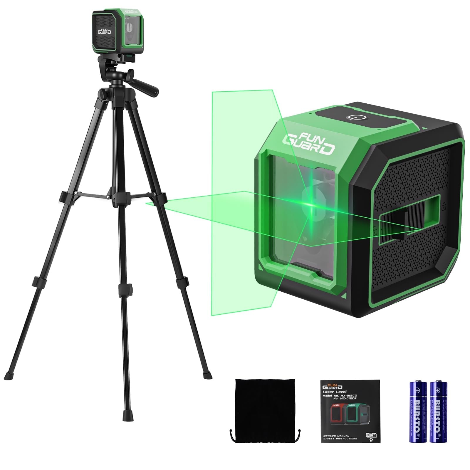 Aoibox  Green Self Leveling Cross Line Laser Level with Adjustable Tripod for Home Projects