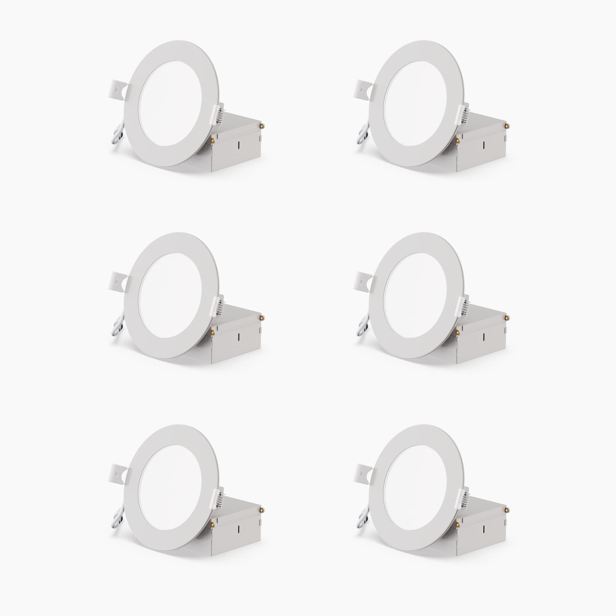 Infibrite IB-001-5-9W-HL-6PK Elite White 4-in 750 -Lumens Daylight Round Dimmable LED Canless Wet rated Recessed Downlight 6 -Pack