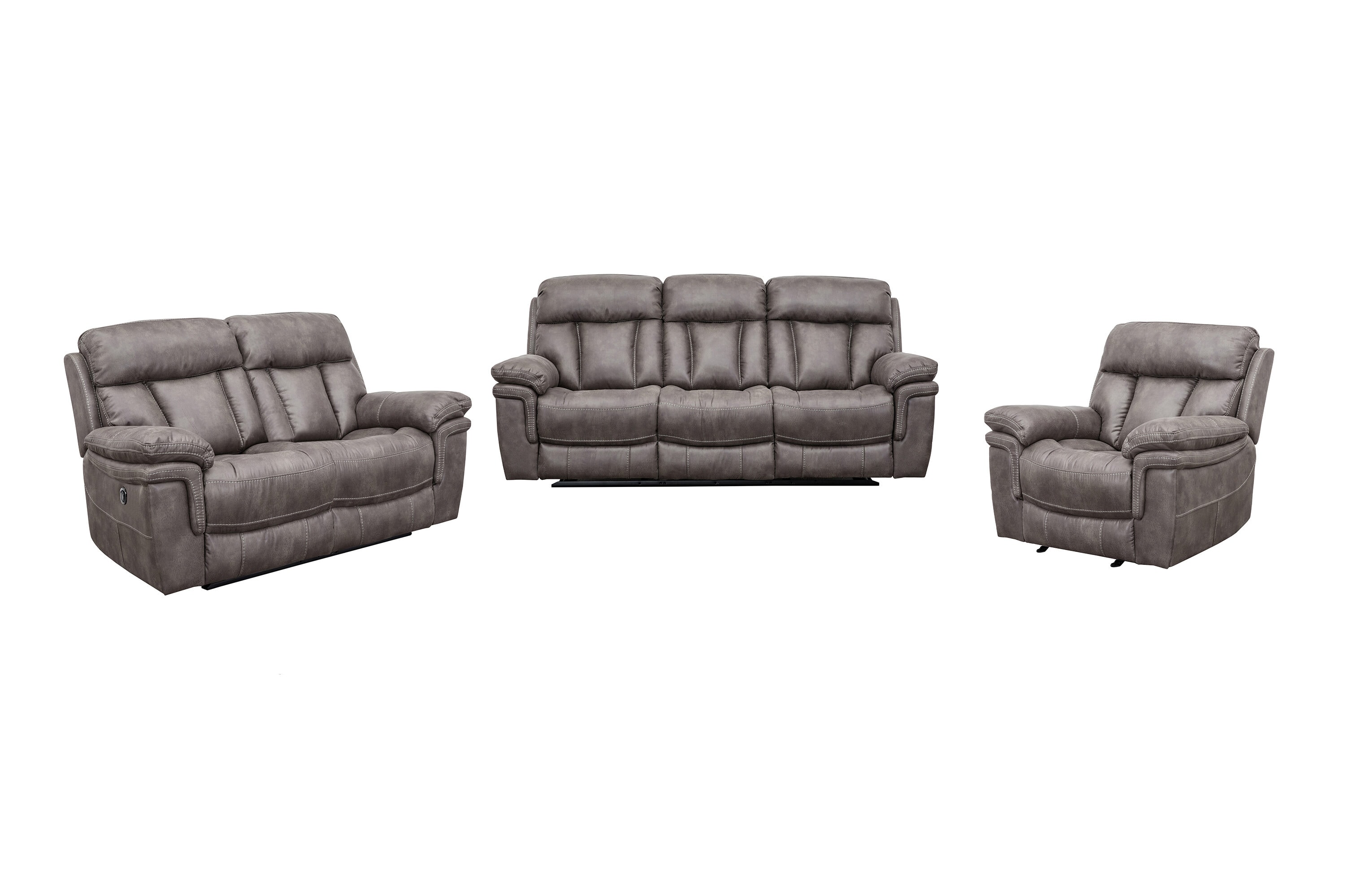 Armen Living SETESGM3PC Casual Polyester/Polyester blend Gunmetal Living Room Set