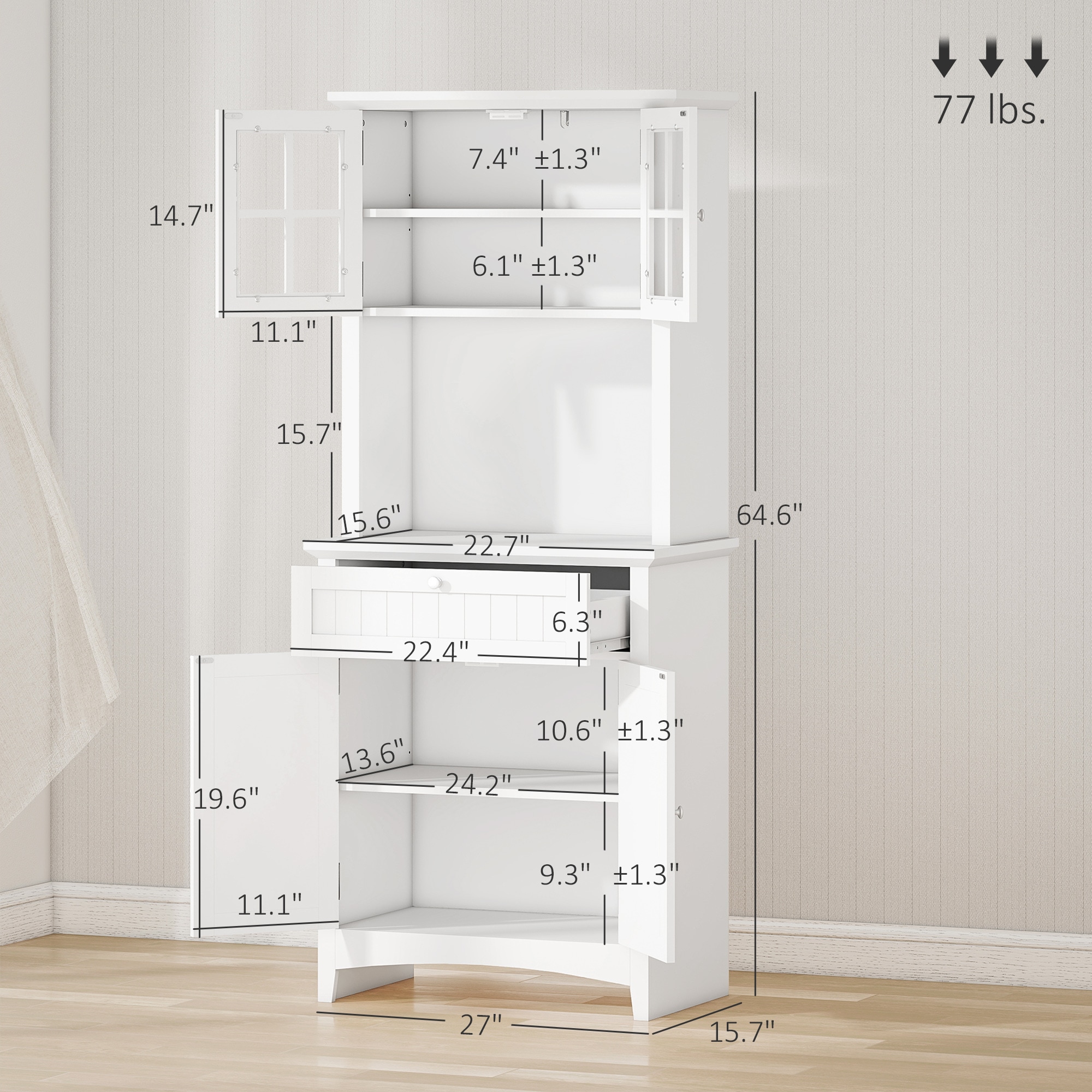 HomCom 835-343V80WT Pull-Out-Cabinet-Baskets - View #3