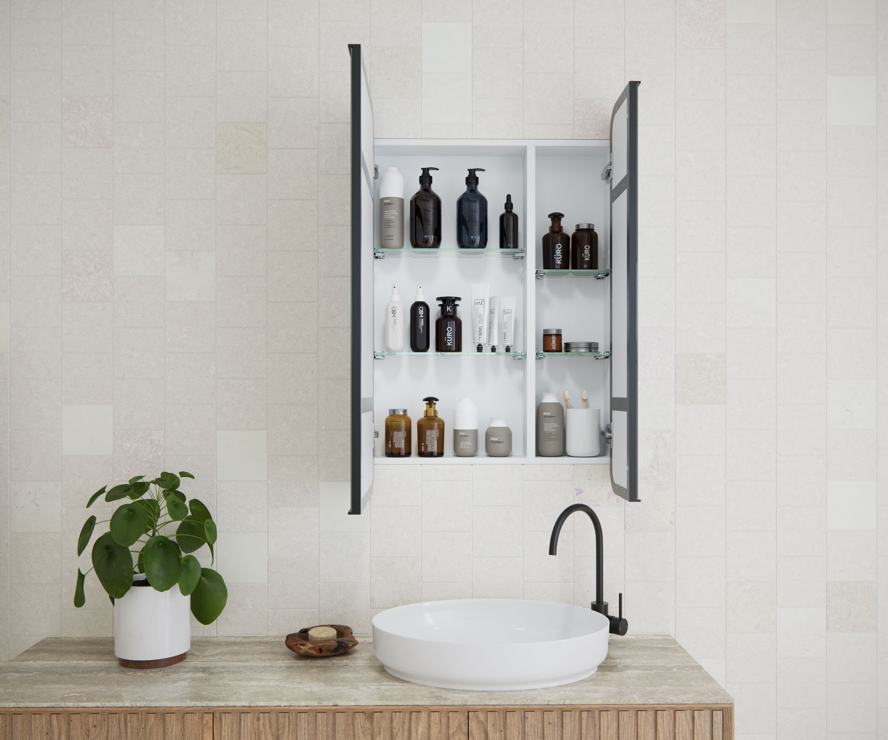 Glass Warehouse SC2-SQ-24X36-B Bathroom-Medicine-Cabinets - View #3