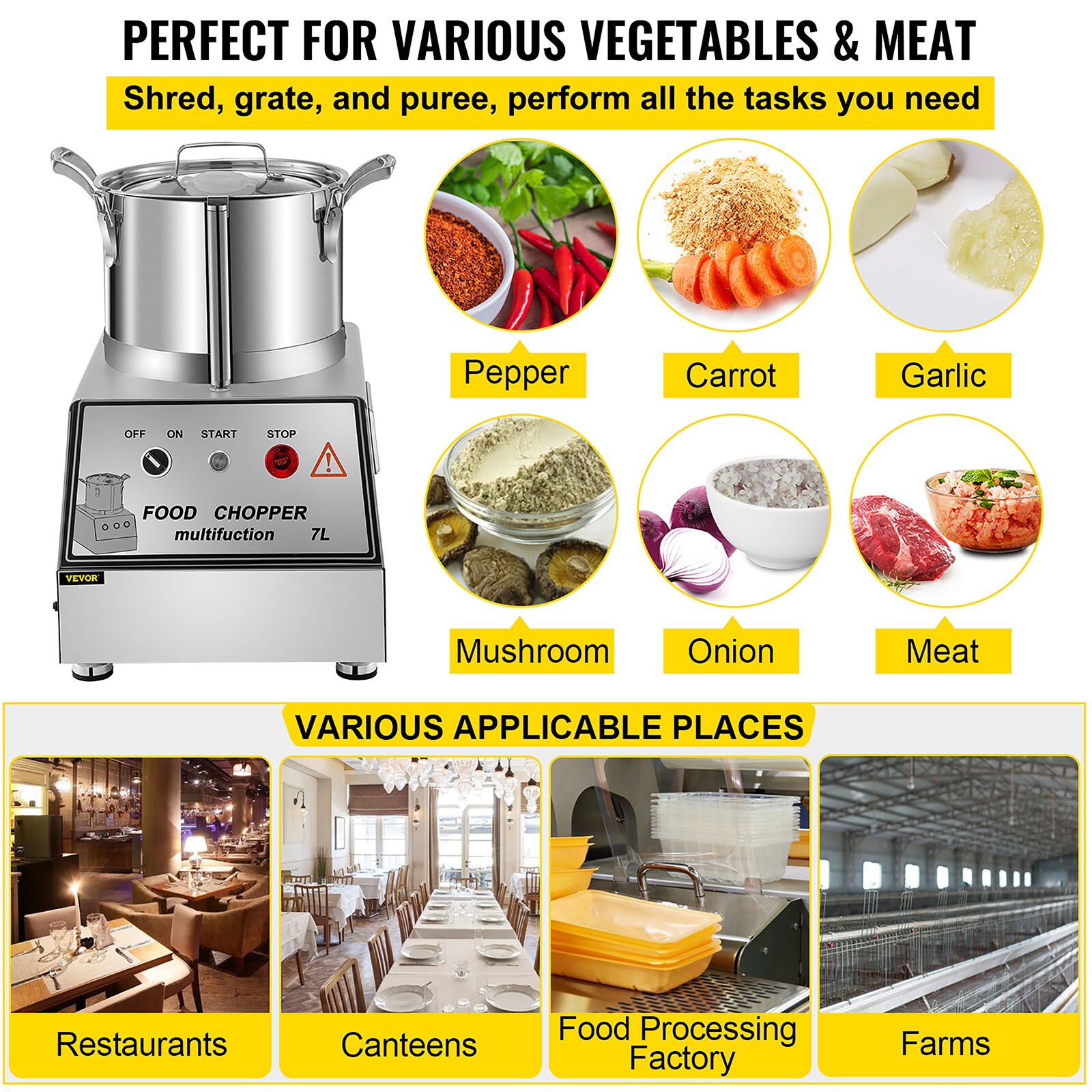 Large food chopper Stainless Steel Meat Vegetables Fritter Cutter