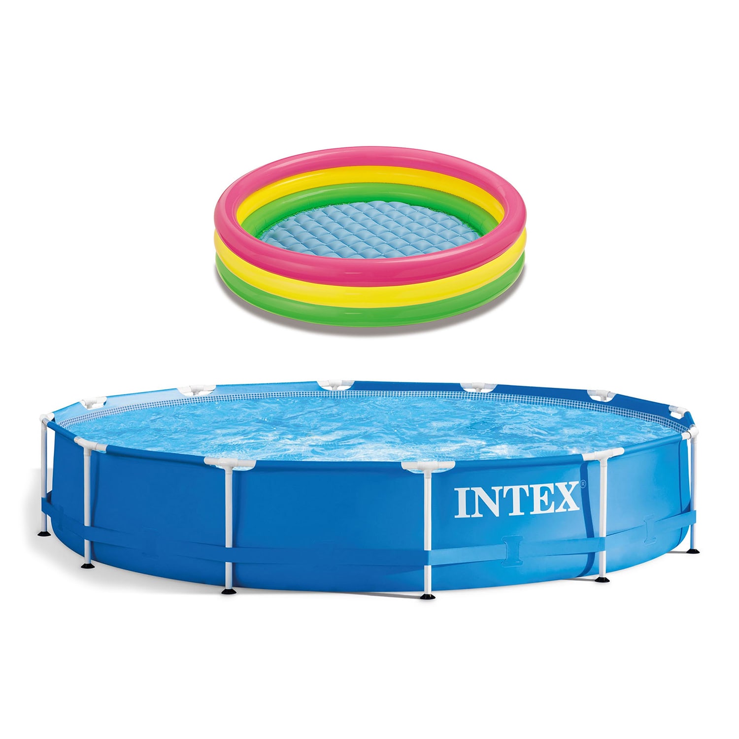 Intex 303370 28211EH + 57422EP 58-Inches L x 58-Inches W Multicolor Round Kiddie Pool